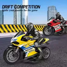 1:10 Scale Remote Control High Speed Drift Motorcycle - Image 2