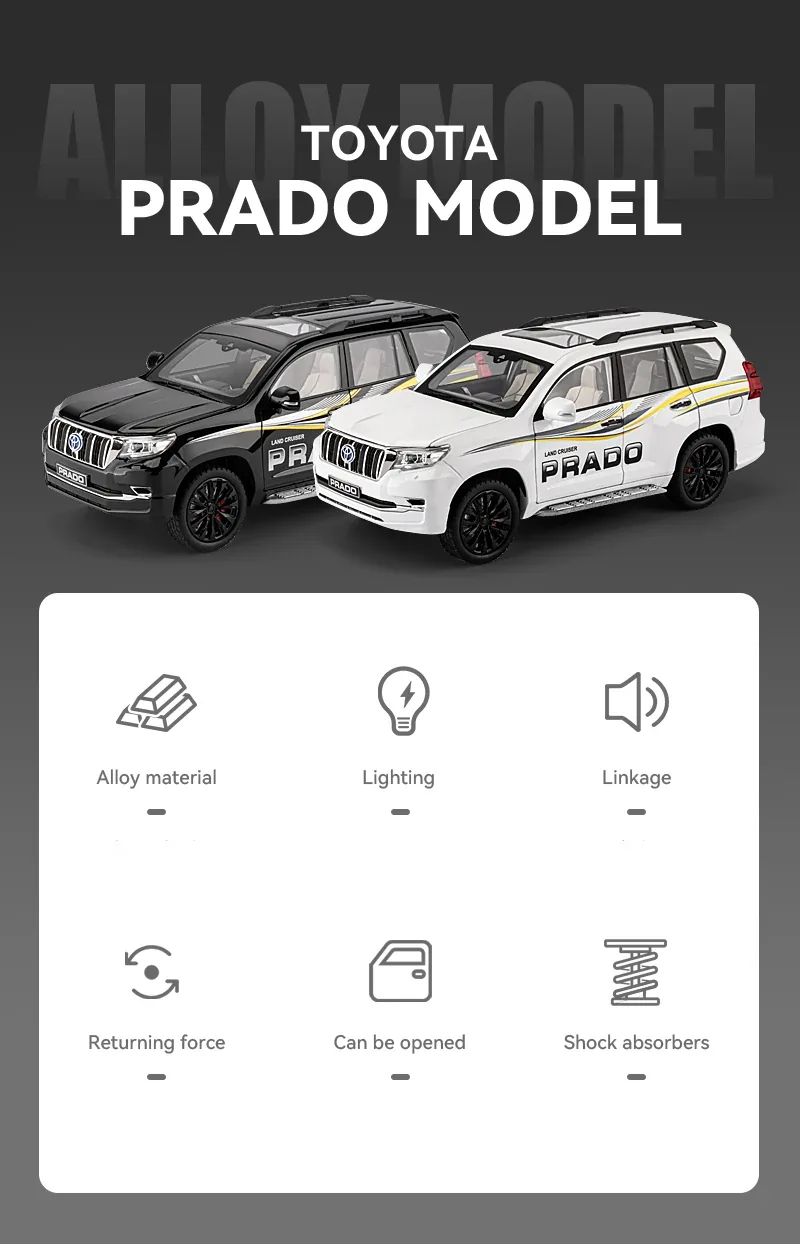 1:18 Diecast Toyota Land Cruiser Prado TX Model - Image 9