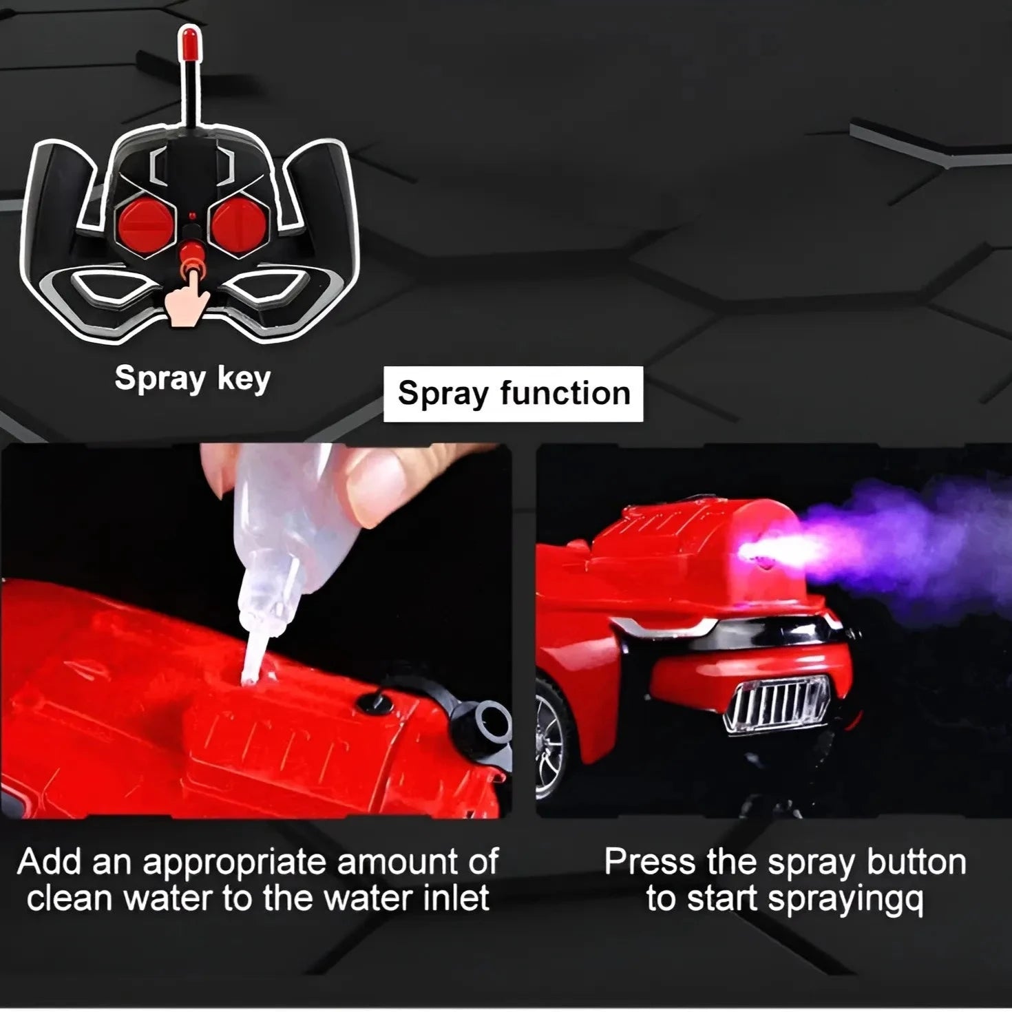 1:22 Scale 2.4G Remote Control Spray Racing Car - Image 5