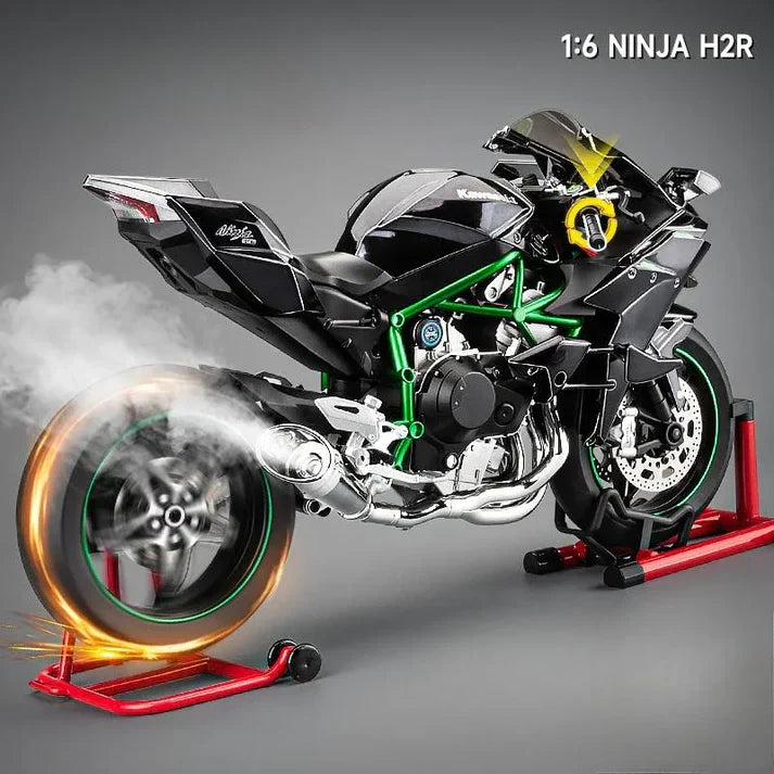 1:6 Scale Kawasaki Ninja H2R Diecast Bike With Smoke Effect - Image 17