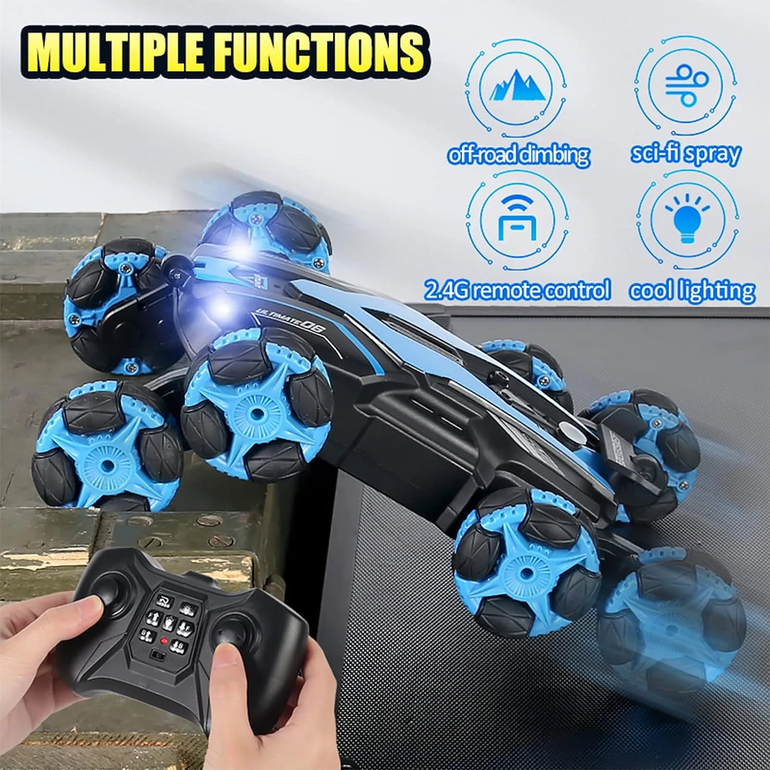 2.4GHZ 4WD 8 Wheels Stunt Remote Control Remote Control - Image 14