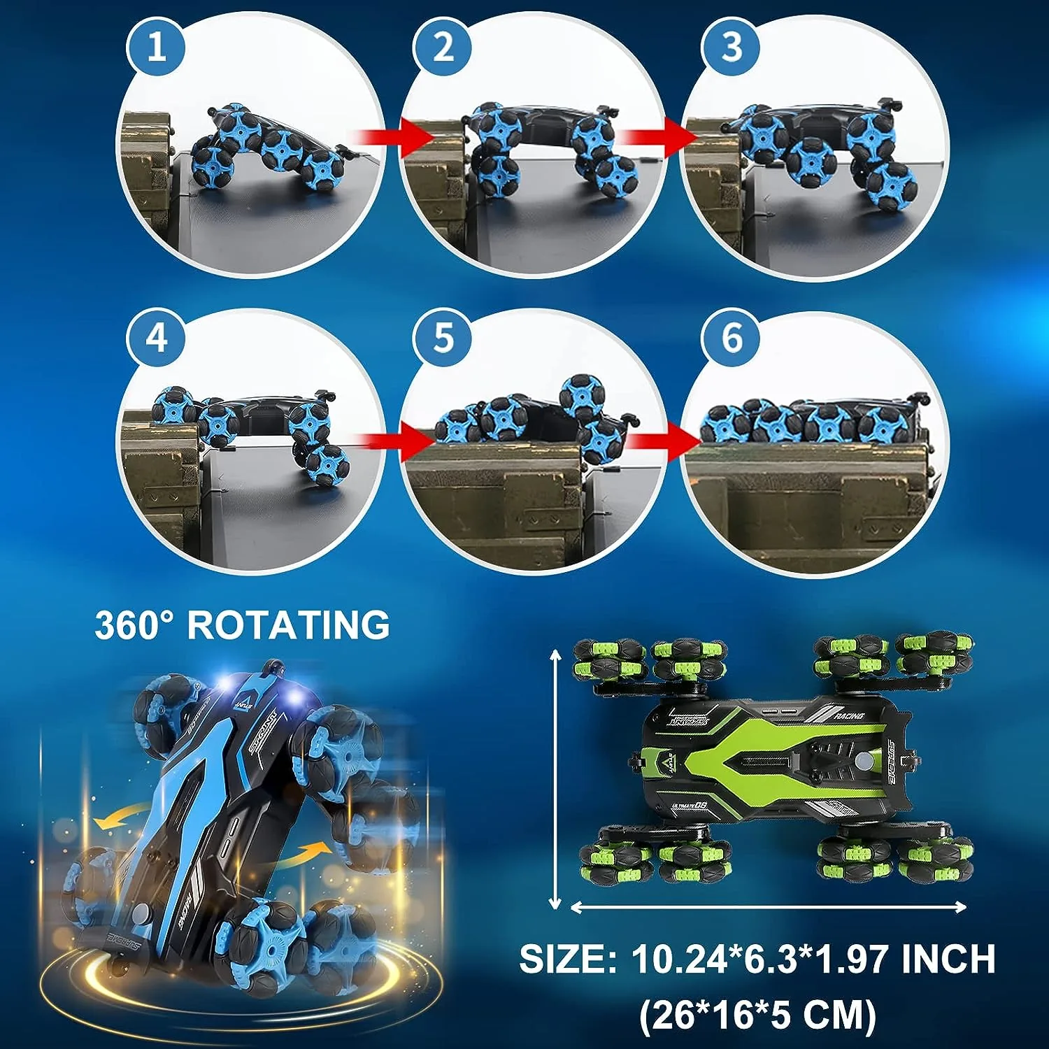 2.4GHZ 4WD 8 Wheels Stunt Remote Control Remote Control - Image 4