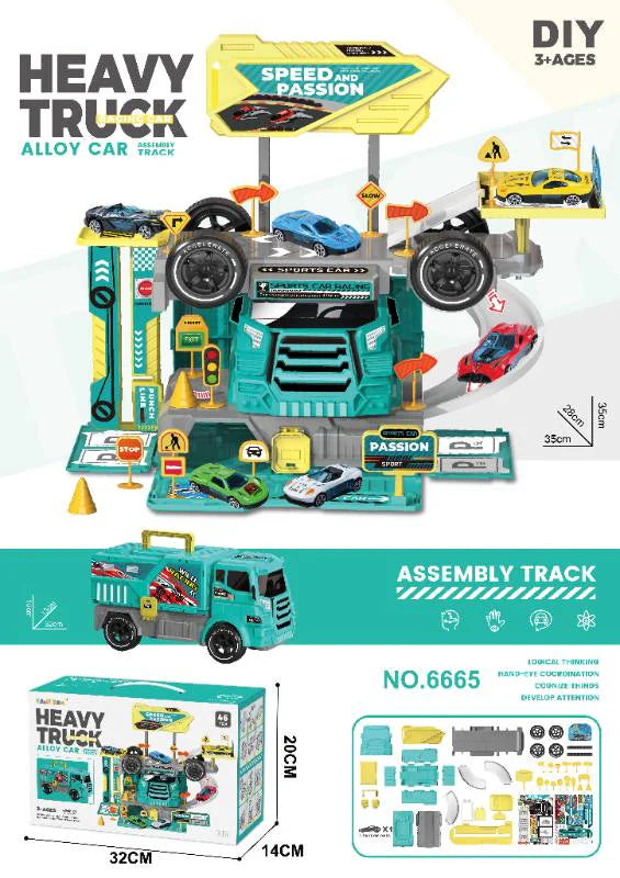 2 in 1 DIY Speed passion Alloy Parking Lot - Image 5
