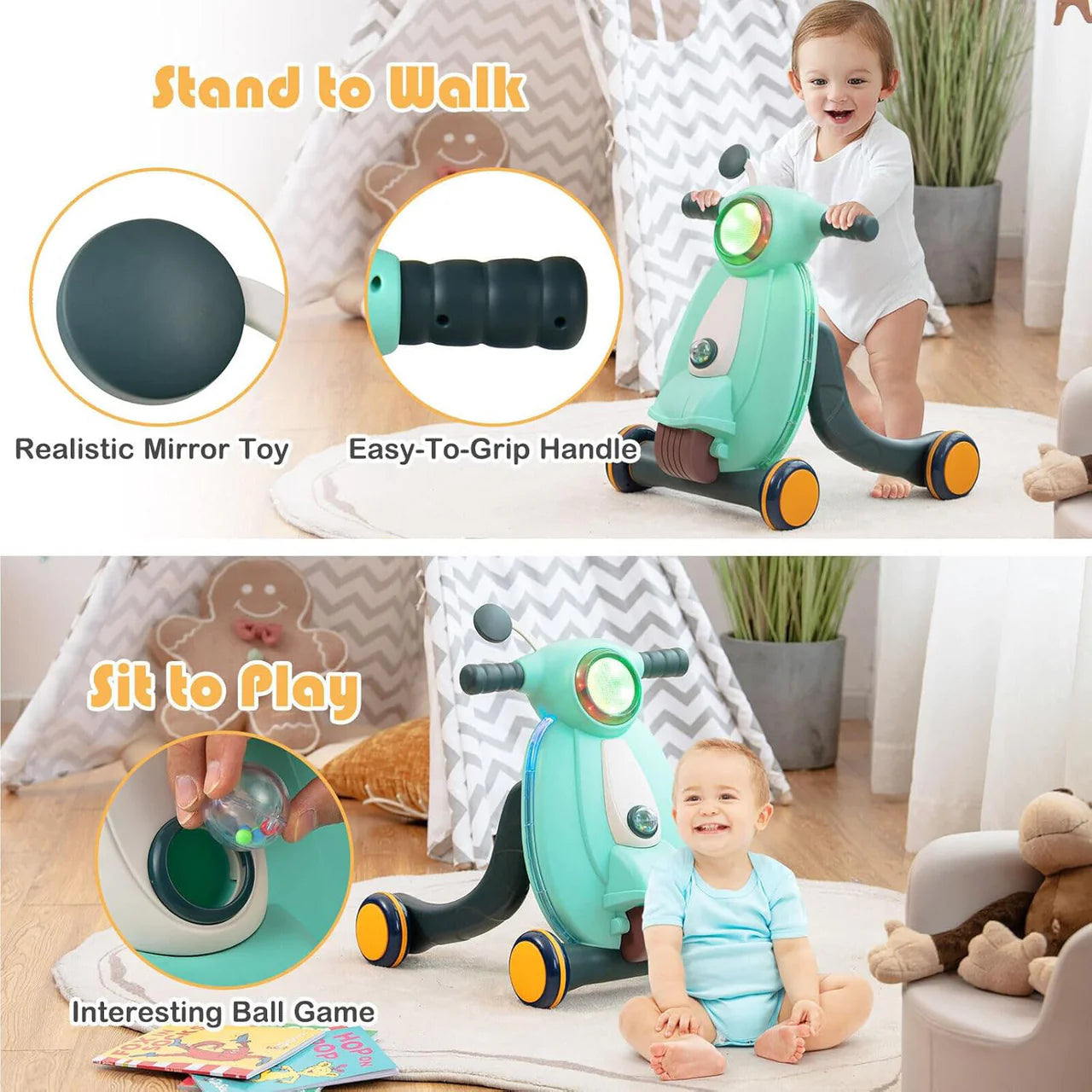 2 in 1 Multi Functional Baby Walker With Light And Sound - Image 5