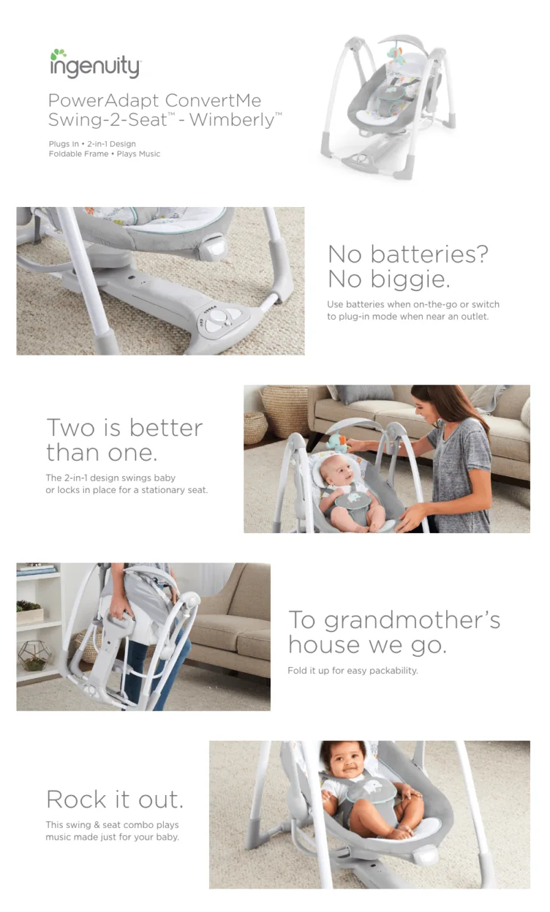 2-in-1 Portable Automatic Swing Infant Seat - Image 5