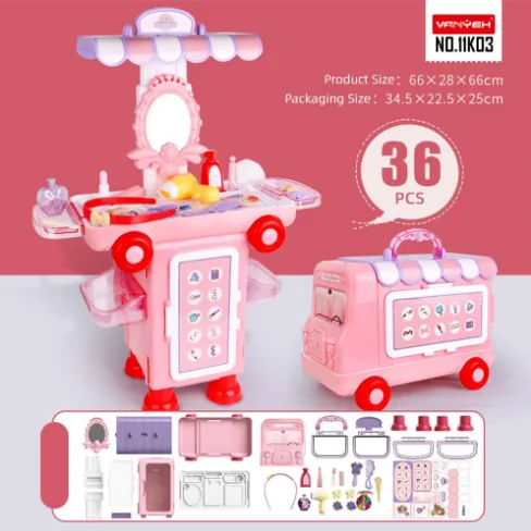 2 IN 1 Pretend Makeup Beauty Bus - Image 2