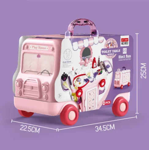 2 IN 1 Pretend Makeup Beauty Bus - Image 8