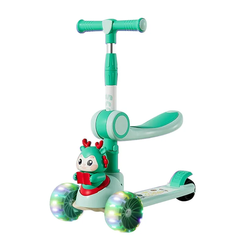2 in 1 Deer Manual Scooty and Cycle with Light - Image 3