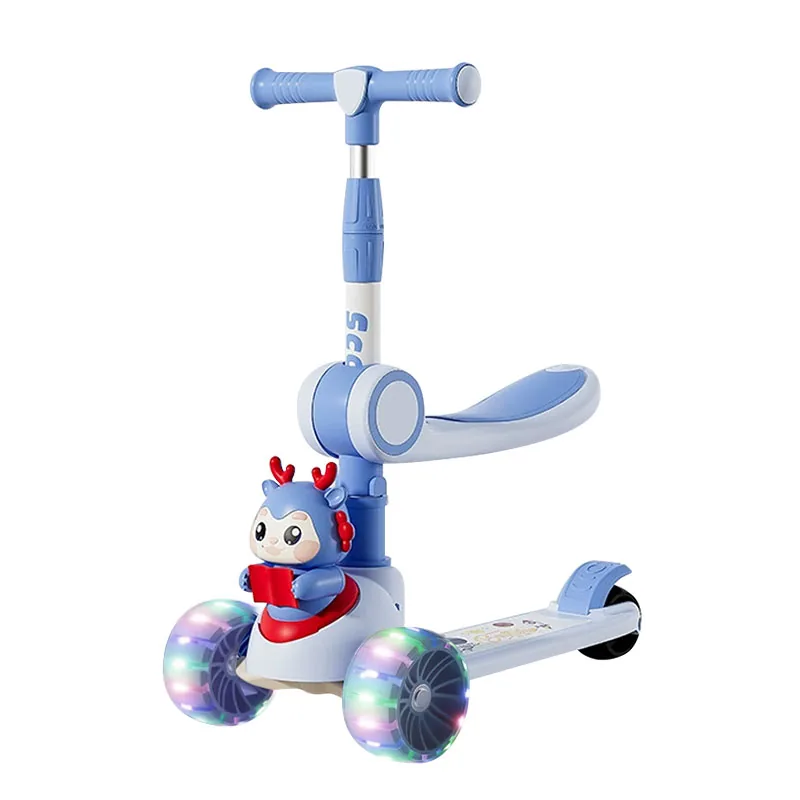 2 in 1 Deer Manual Scooty and Cycle with Light - Image 4