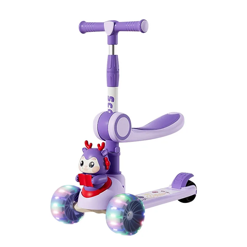 2 in 1 Deer Manual Scooty and Cycle with Light - Image 5