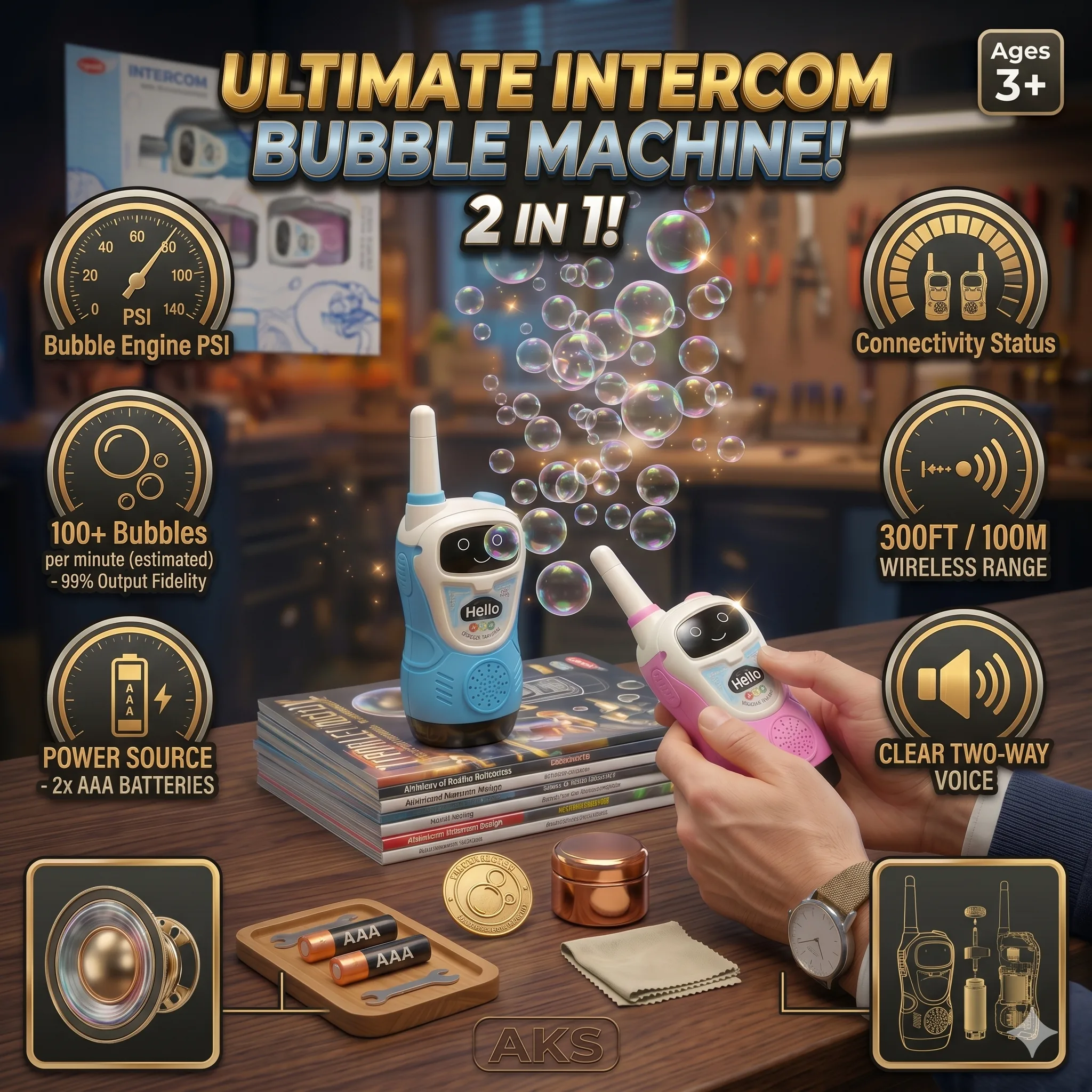2-in-1 Wireless Intercom Bubble Machine - Image 2