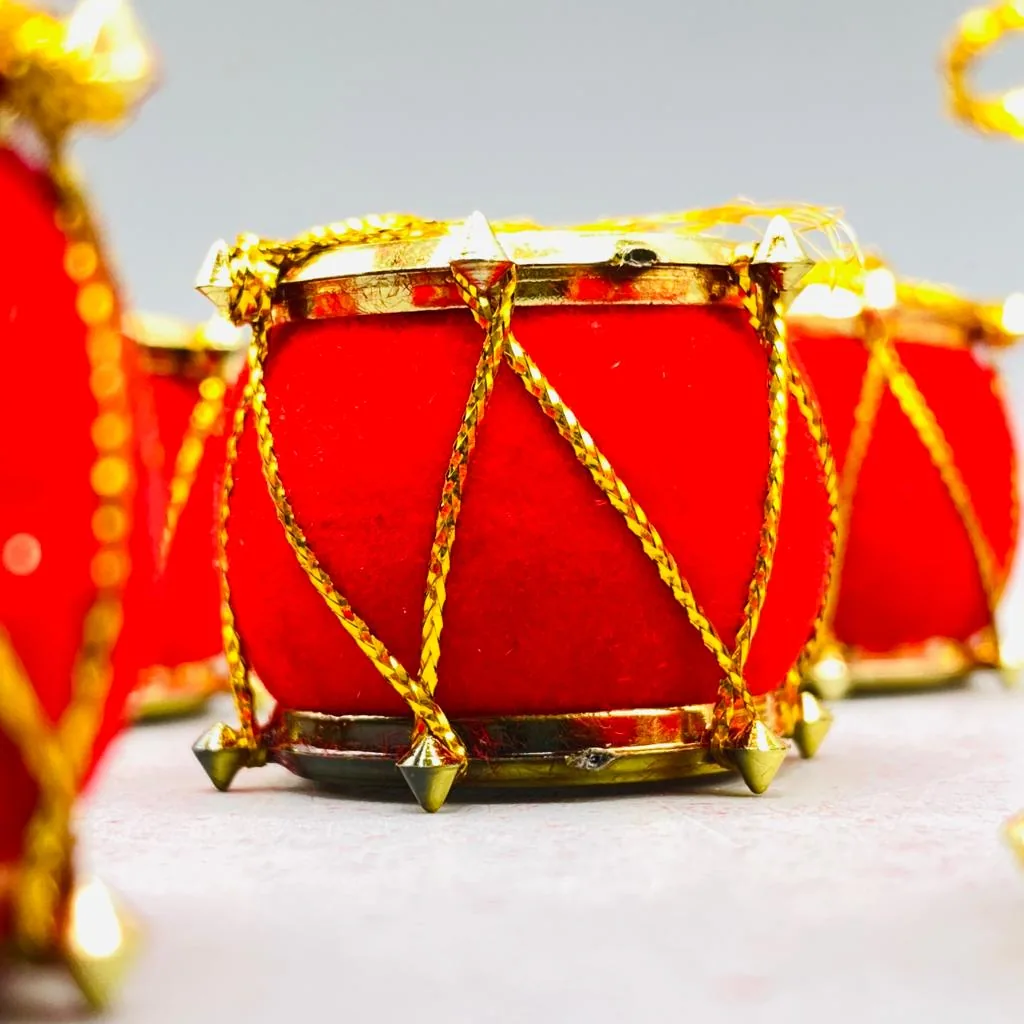 Christmas Decoration - Red Velvet Drum - Image 3