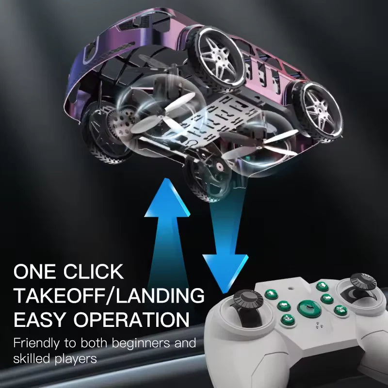 2in1 Remote Control Mini Drone Car With Lights - Image 2