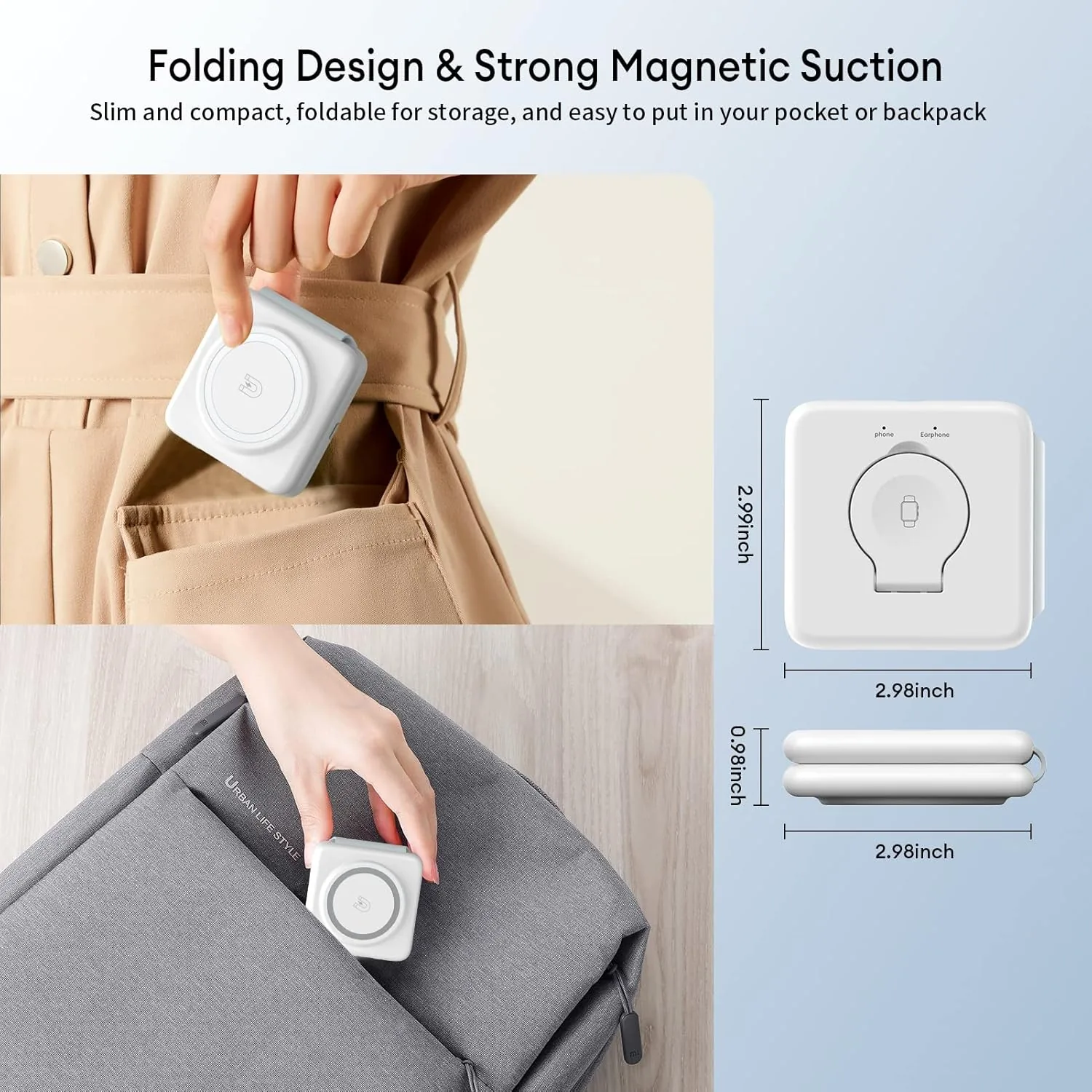 3-in-1 Foldable MagSafe Wireless Charging Pocket Size - Image 11