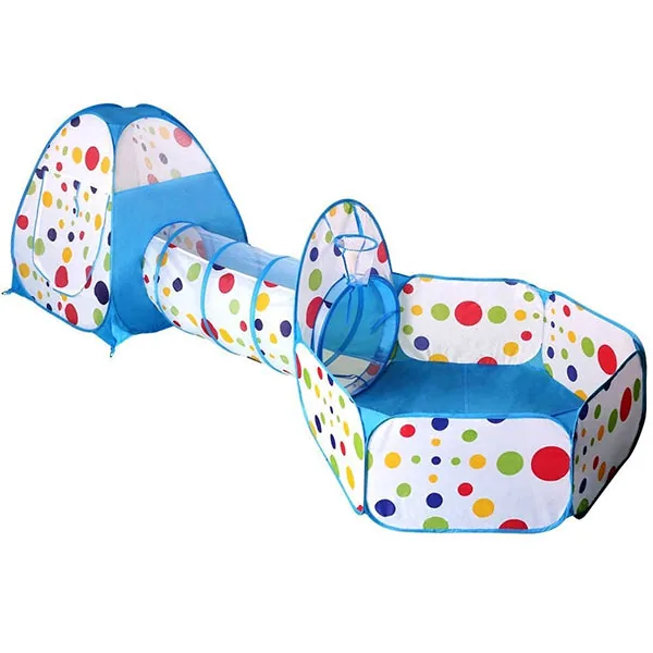 3 in 1 Kids Play Tent with Play Tunnels and Ball Pit