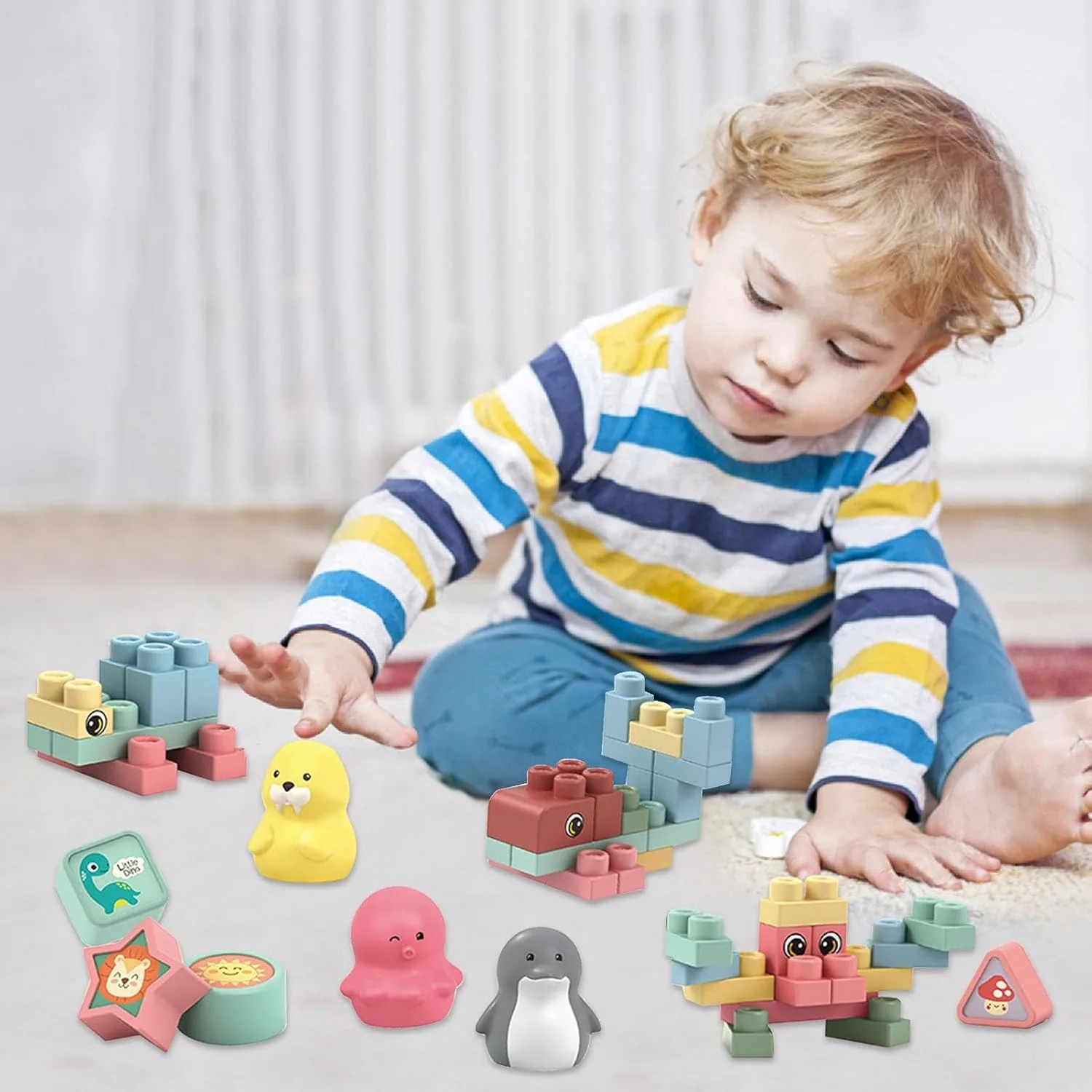 32 Piece Silicone Soft Building Blocks