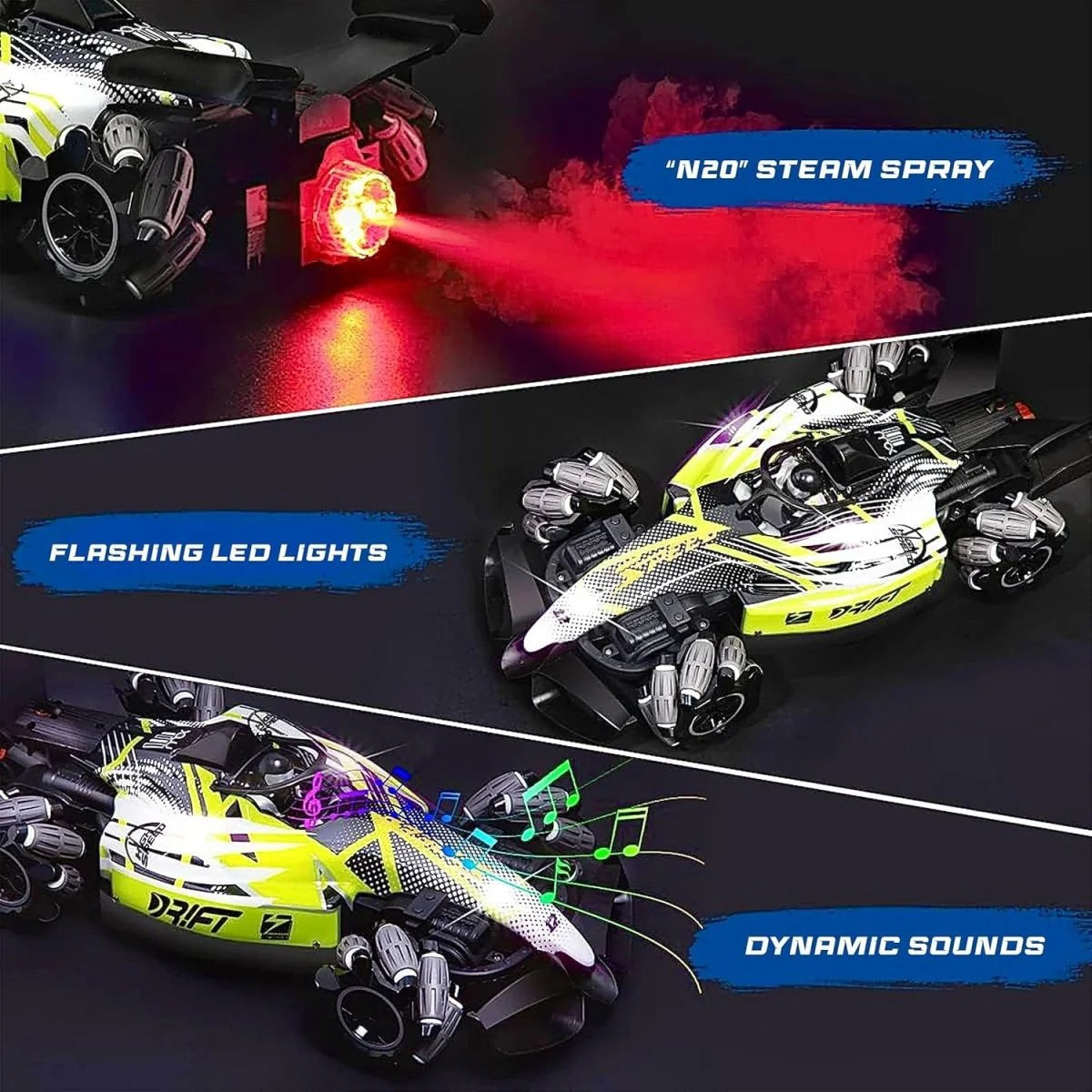 360°Remote Control High Speed Racing Drift Car with Smoke - Image 2