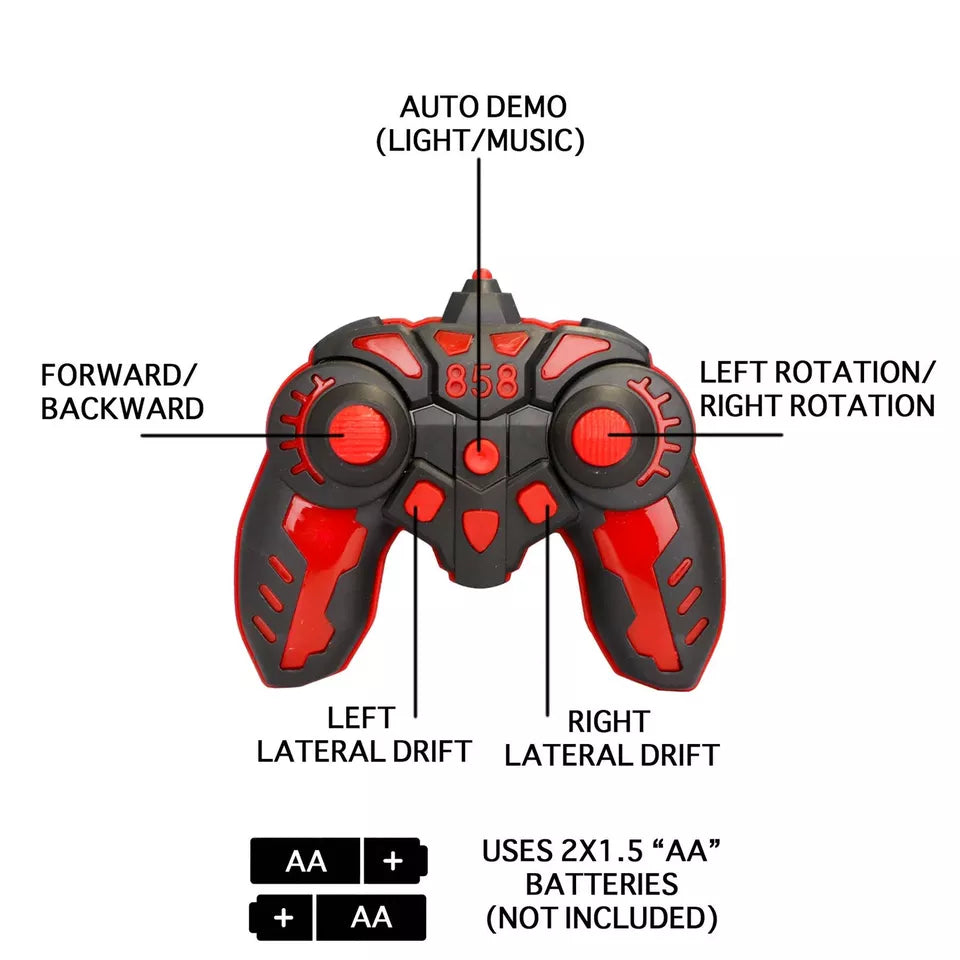 360°Rotate LED Remote Control Stunt Car - Image 3