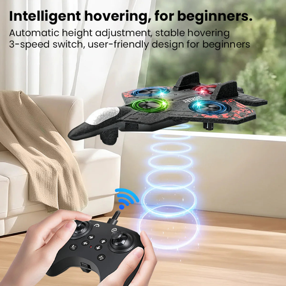 360 Rotate Plastic Remote Control Fighter Plane - Image 3