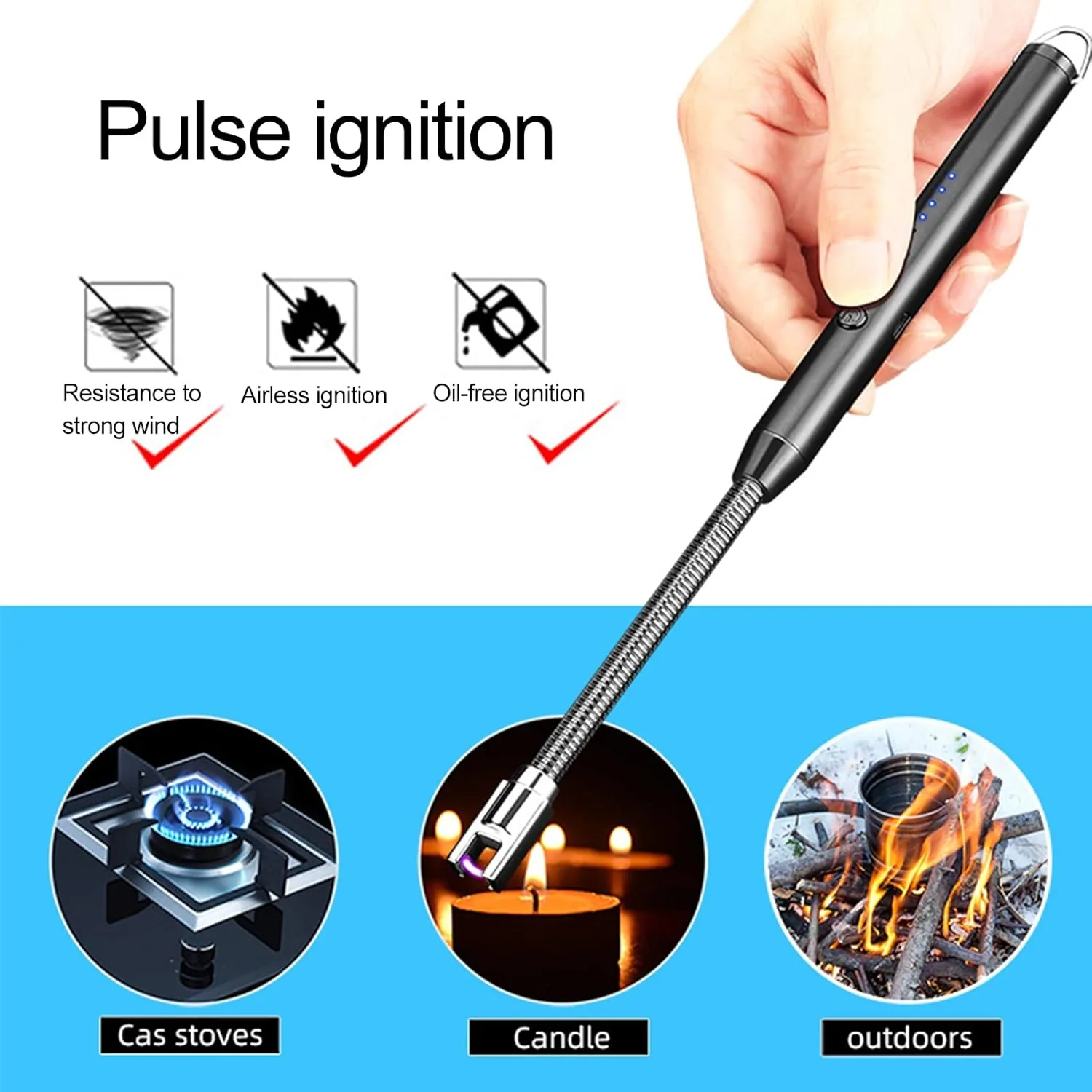 360 USB Electric Rechargeable Lighters with LED Display - Image 3