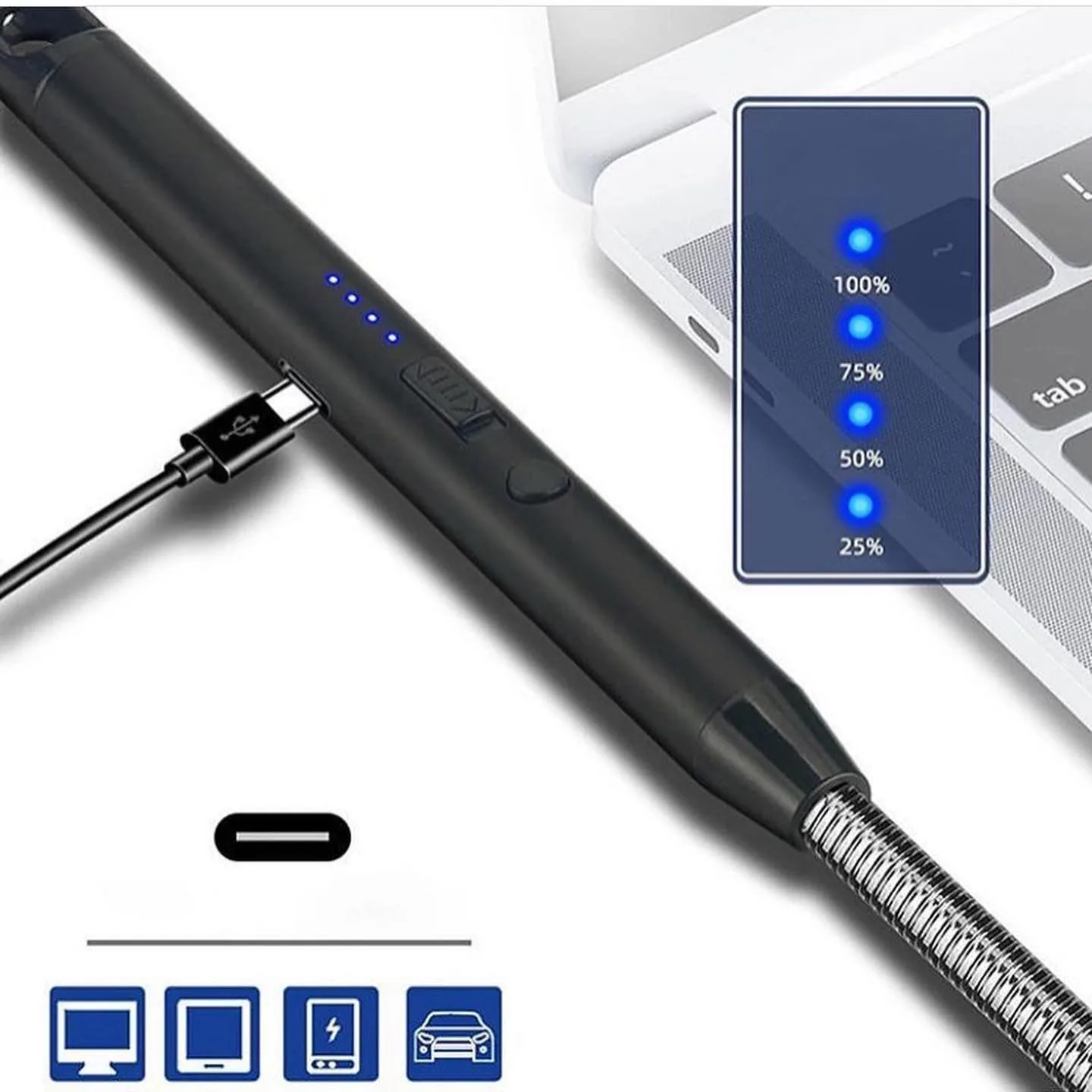 360 USB Electric Rechargeable Lighters with LED Display - Image 5