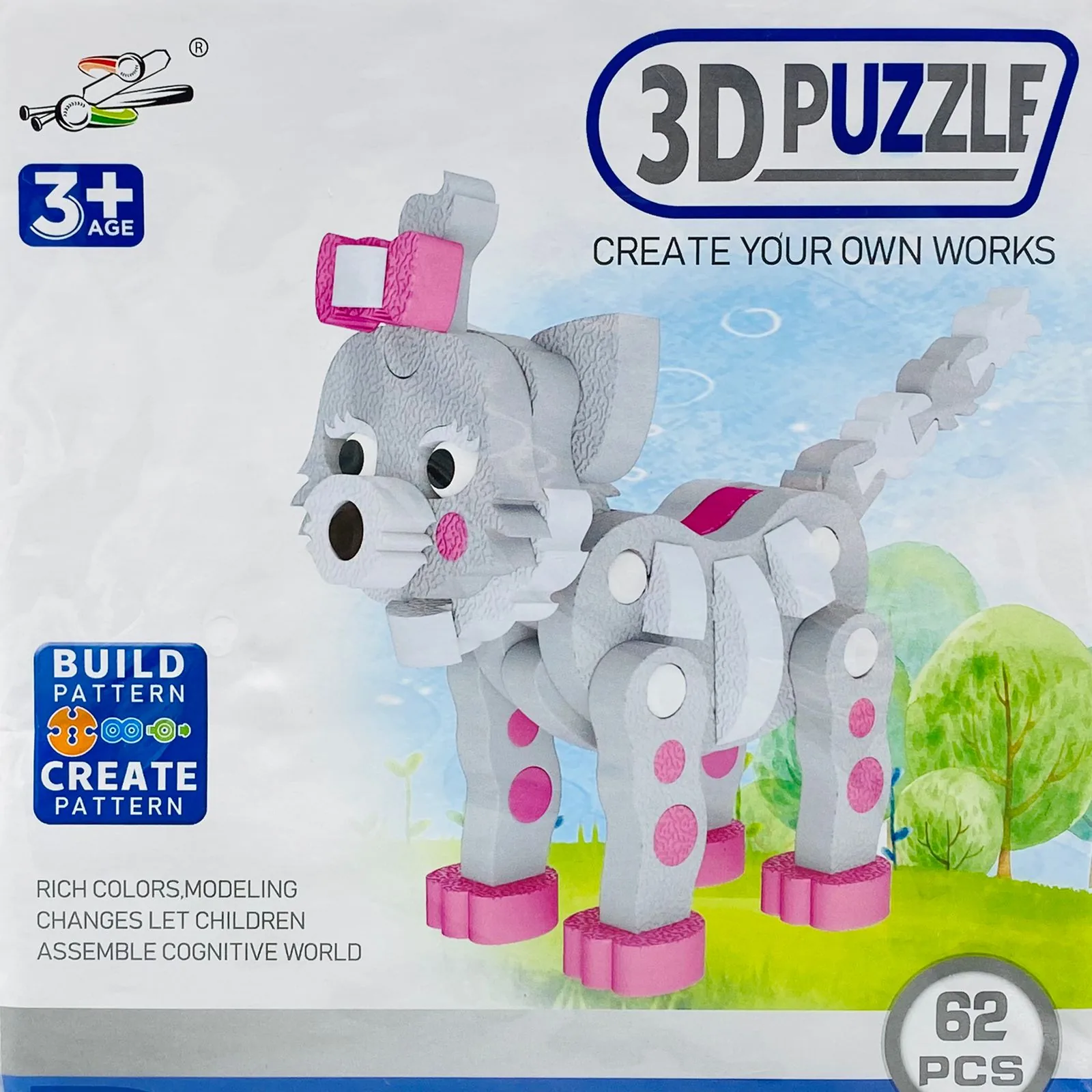 3D Cat Puzzle Set 62 Pcs - Image 2