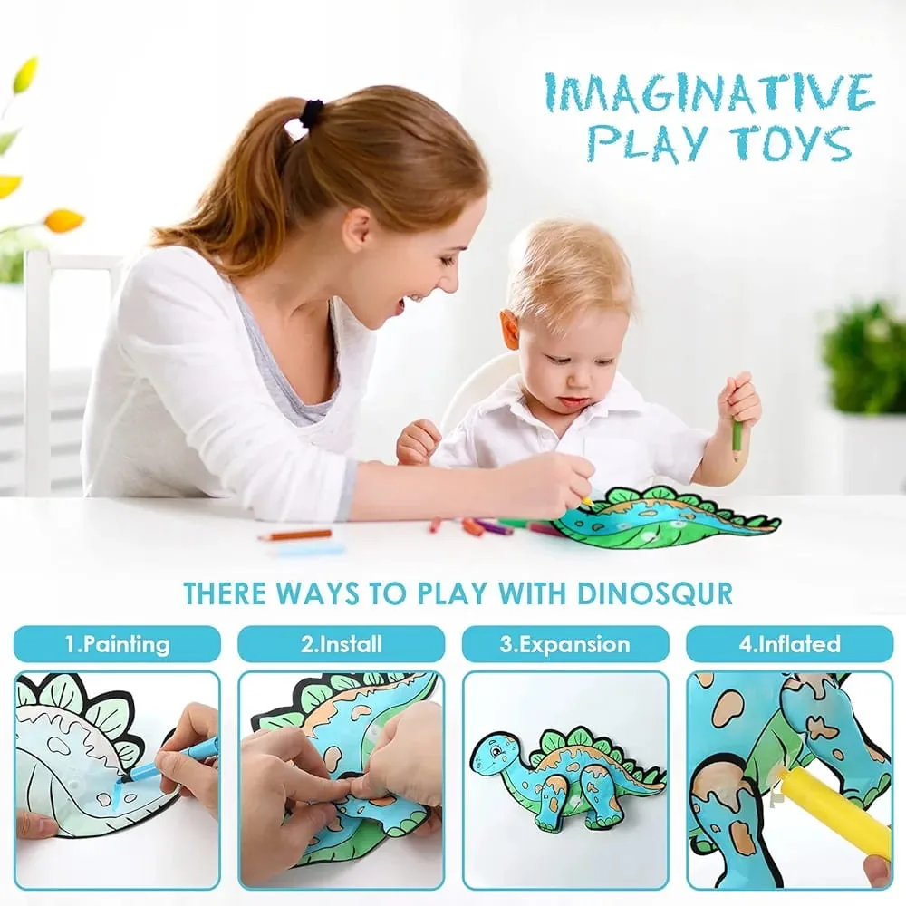 3D DIY Washable Inflatable Painting Dinosaur with Color - Image 4