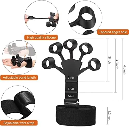 5-Finger Silicone Wrist Chest Expander - Image 2