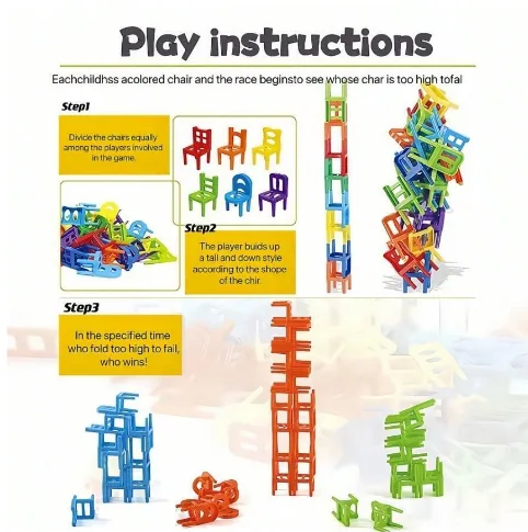 36 Pieces Acrobatic Colorfull Stacking Chair Block - Image 10