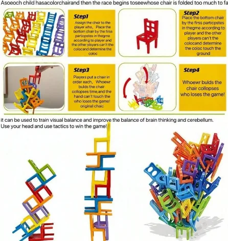 36 Pieces Acrobatic Colorfull Stacking Chair Block - Image 11
