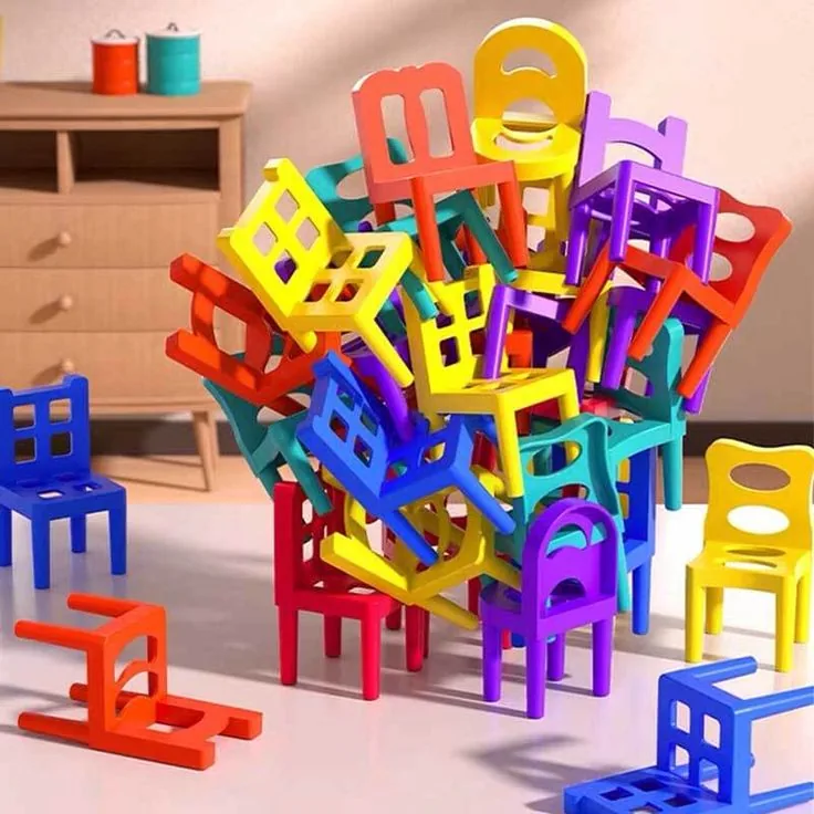 36 Pieces Acrobatic Colorfull Stacking Chair Block - Image 2