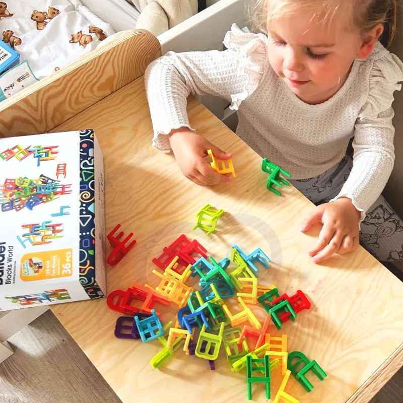36 Pieces Acrobatic Colorfull Stacking Chair Block - Image 4