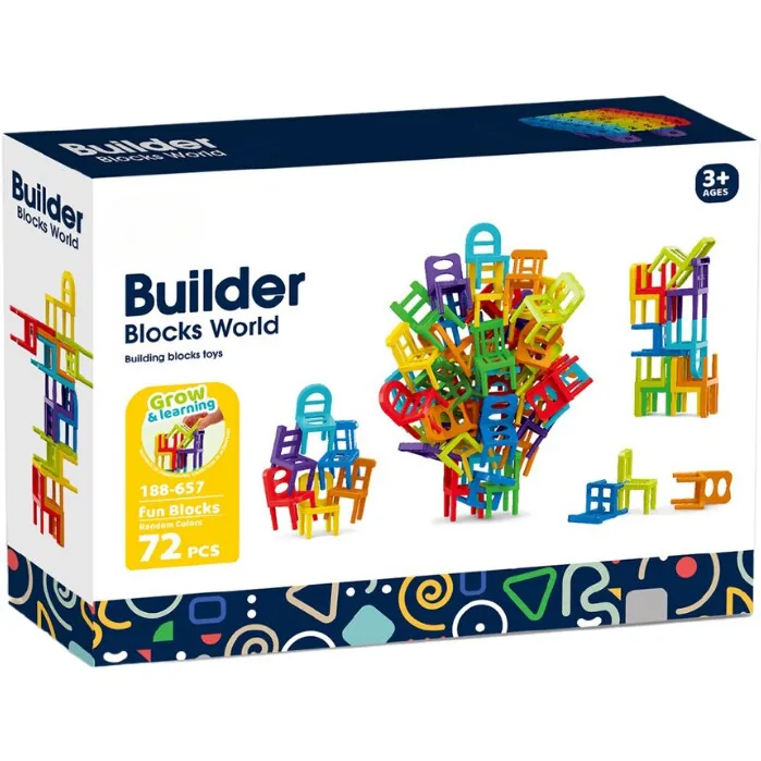 36 Pieces Acrobatic Colorfull Stacking Chair Block - Image 9
