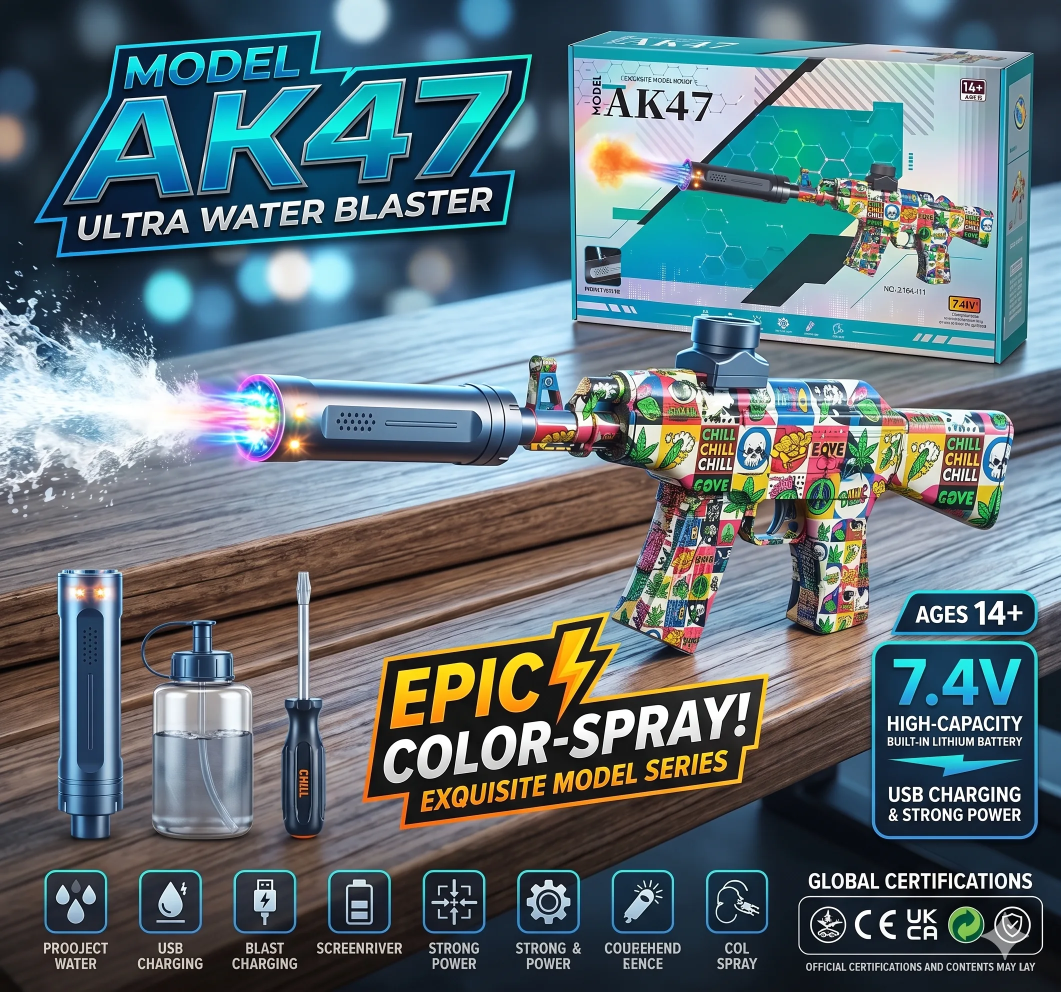 AK47 Automatic Electric Gel Ball Blaster Gun - Image 2