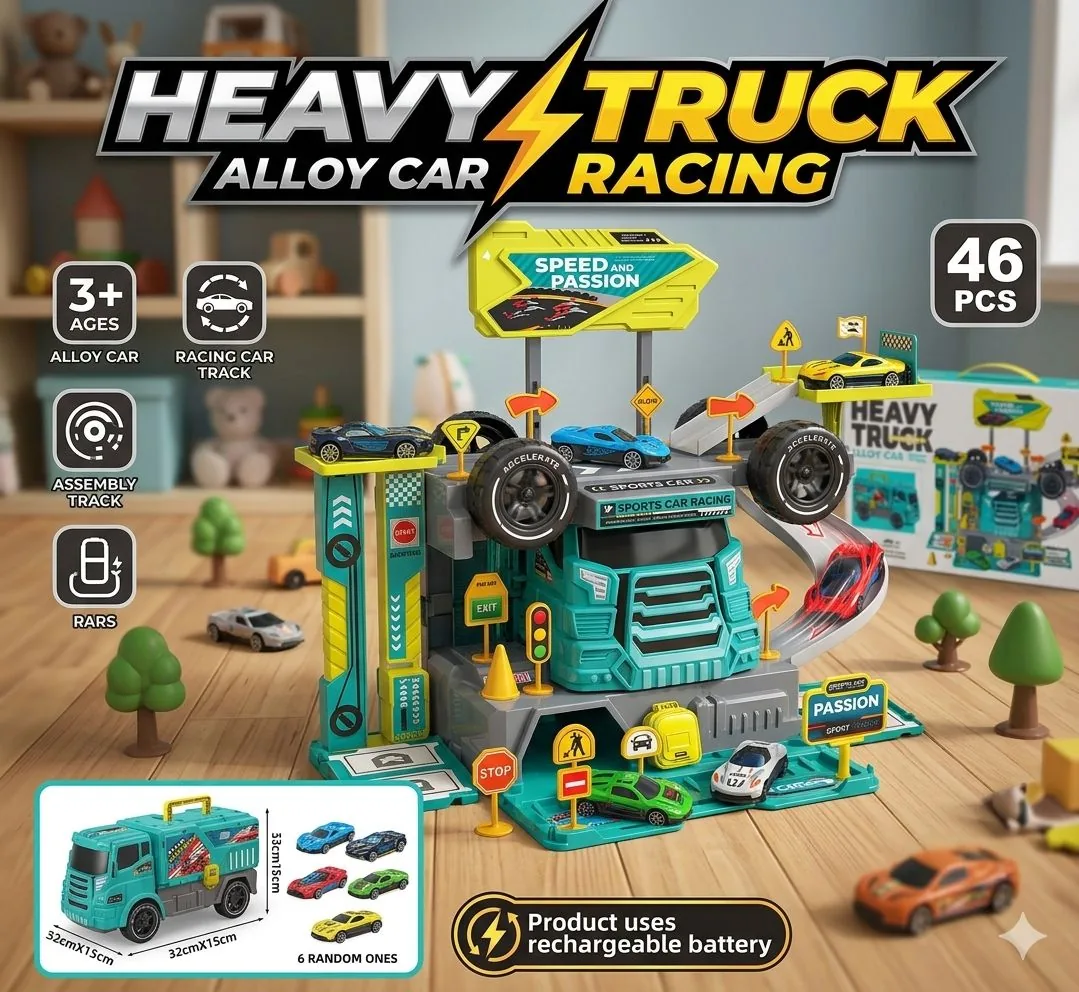 Alloy Car Assembly Racing Car Track Set 46 Pcs
