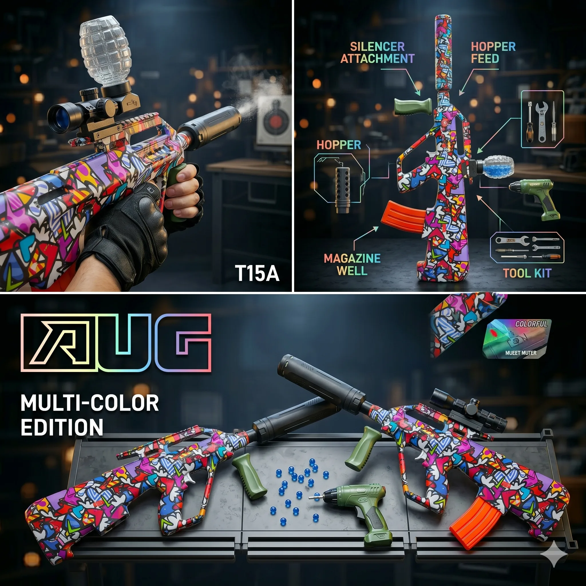 AUG Automatic Electric Gel Ball Blaster Gun - Image 3