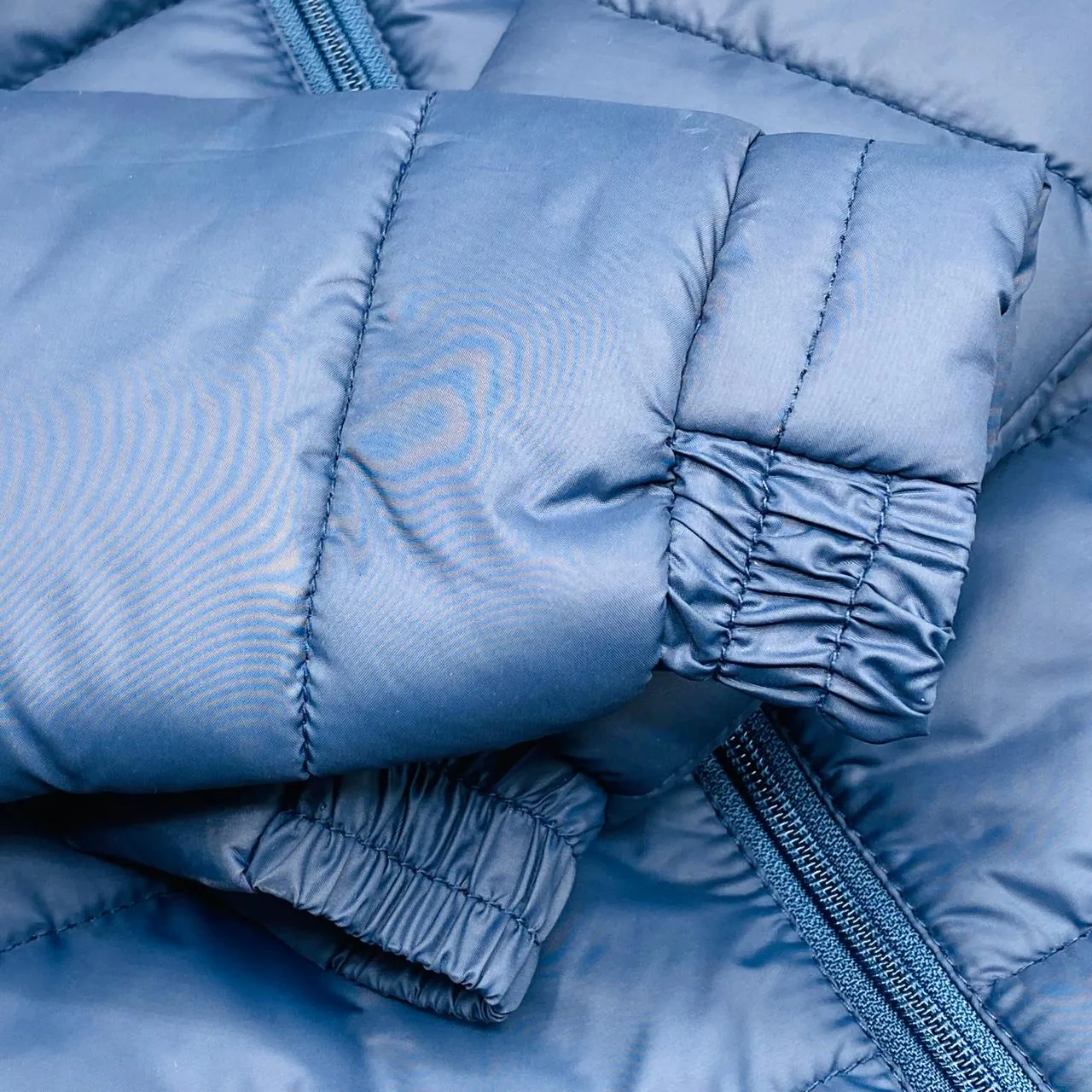 Blue Color Winter Puffer Jacket with 3 Pockets - Image 2