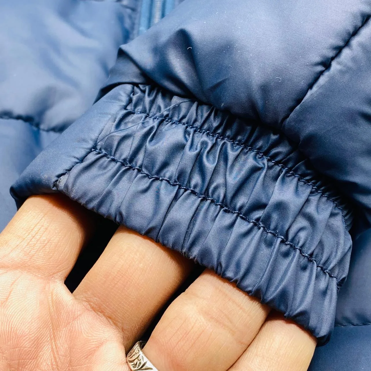 Blue Color Winter Puffer Jacket with 3 Pockets - Image 3