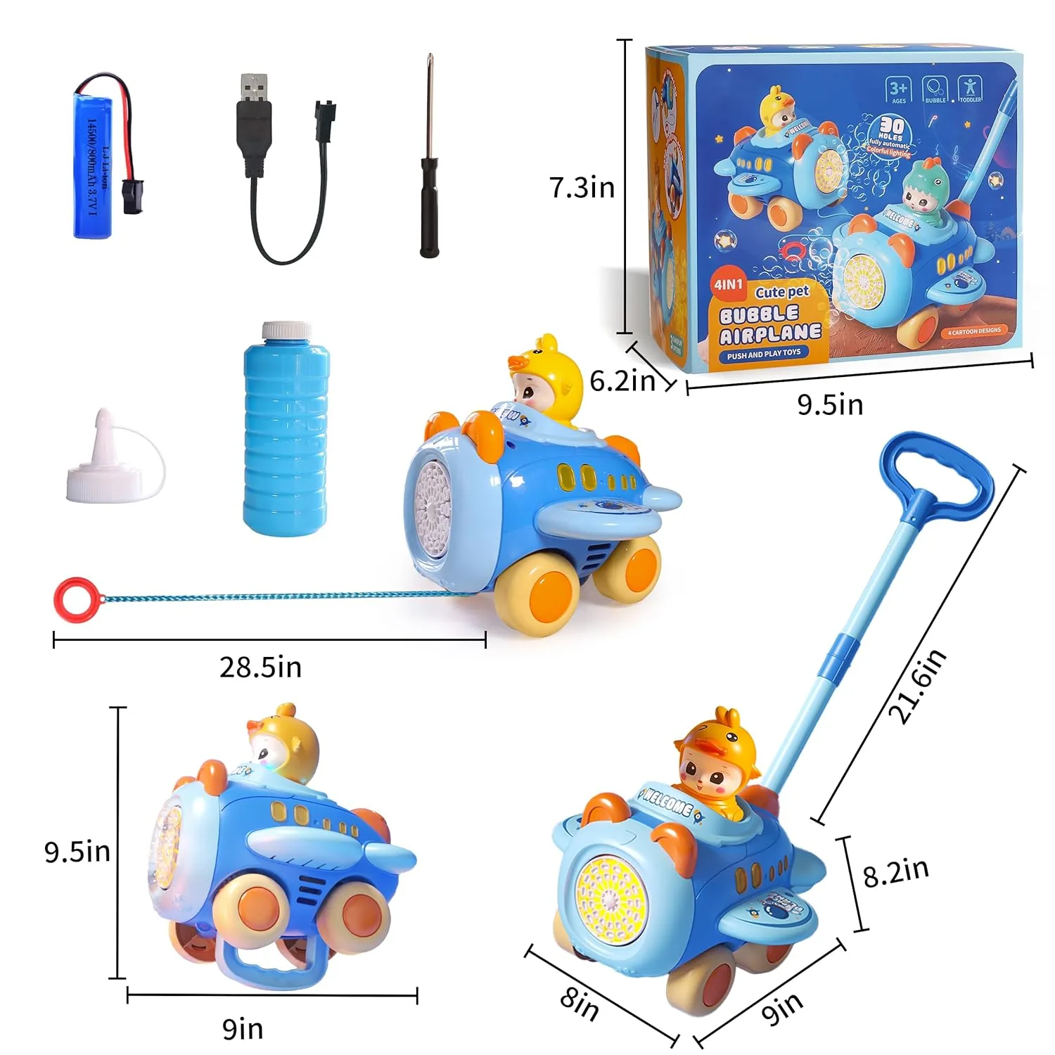 Bubble Airplane Push And Play Machine - Image 3