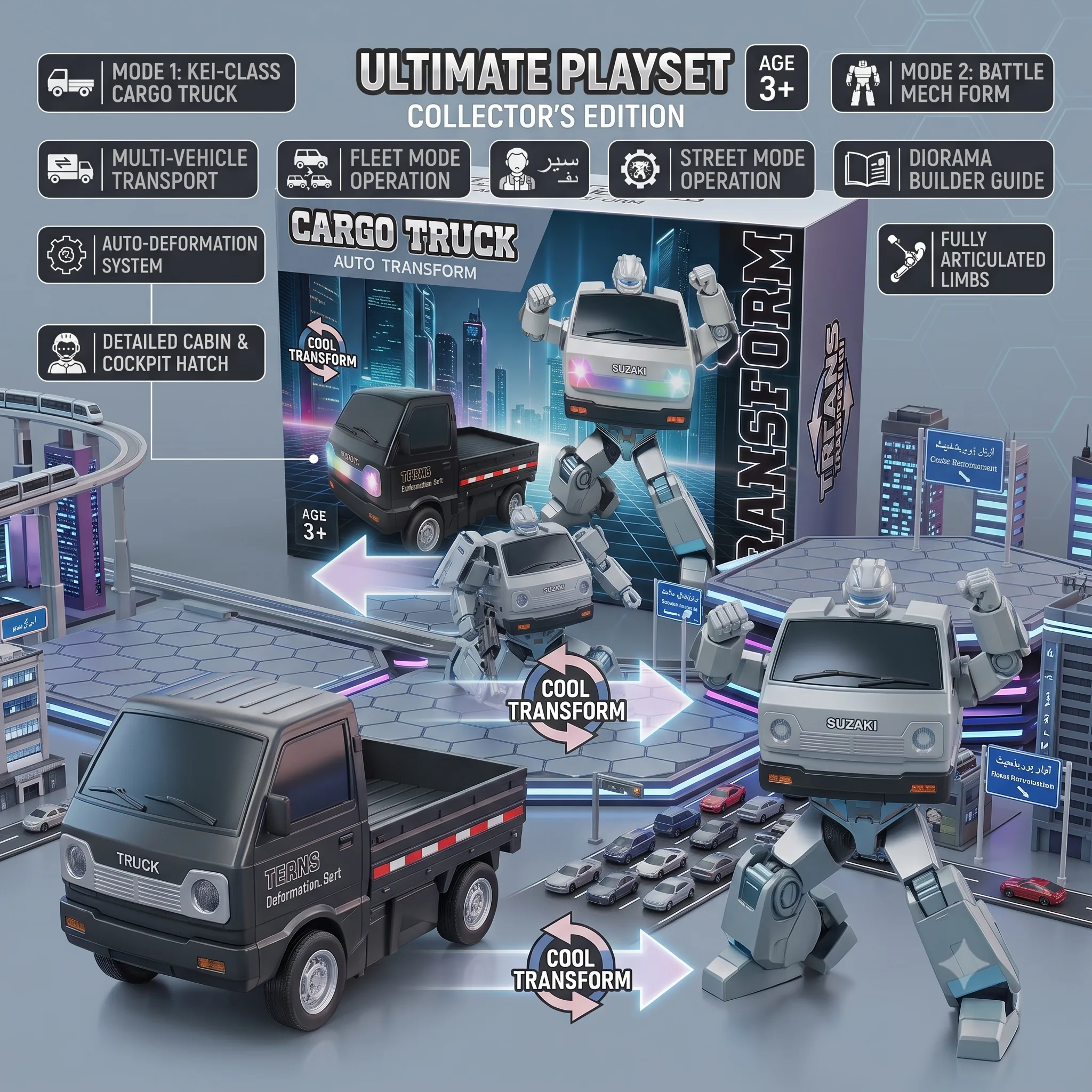 Cargo Truck Auto Transform Robot Toy - Image 2