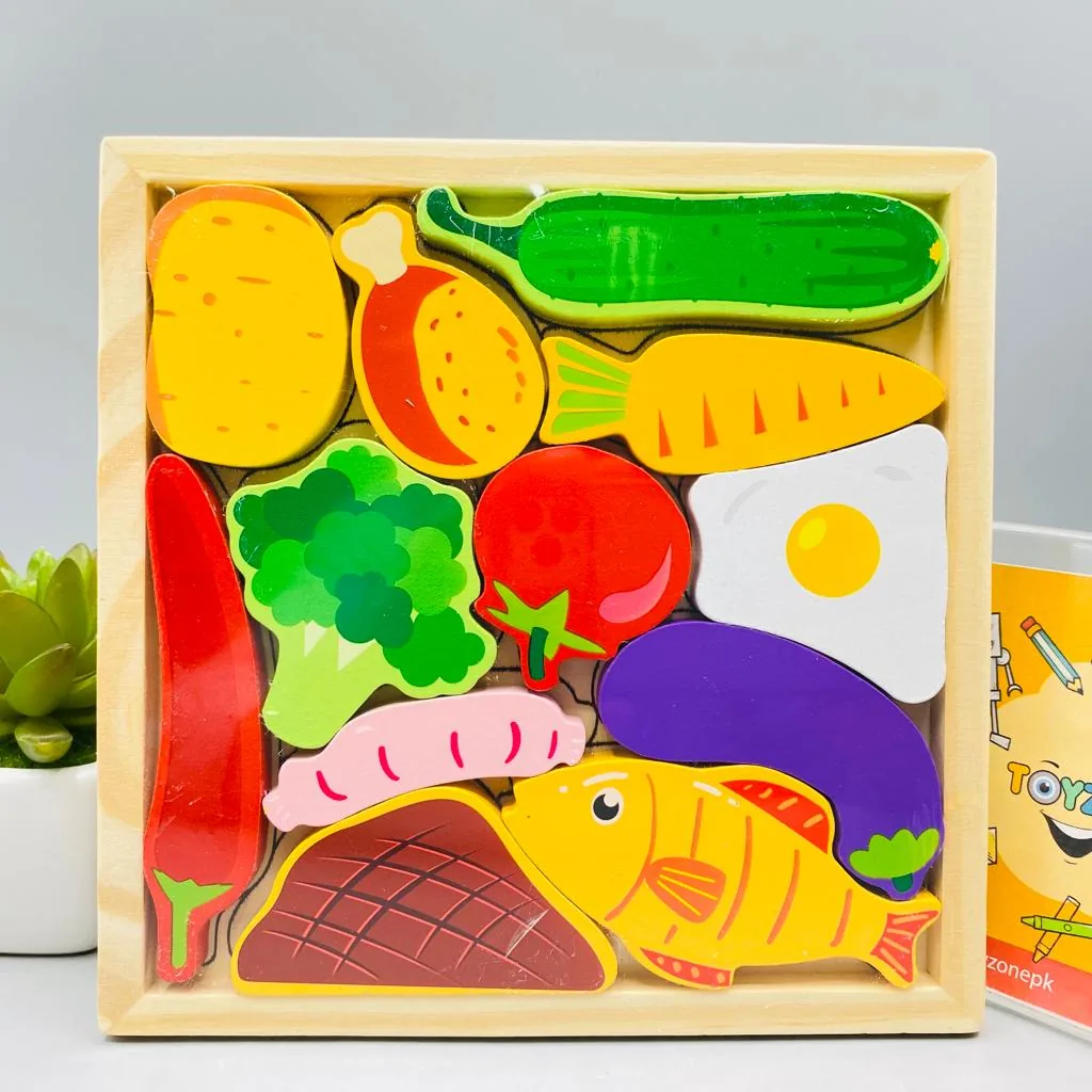 Cartoon Animal Car Wooden Peg Puzzles Board Educational Toy - Image 2
