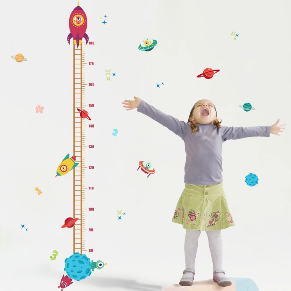 Cartoon Rocket Height Measure Wall Sticker - Image 3