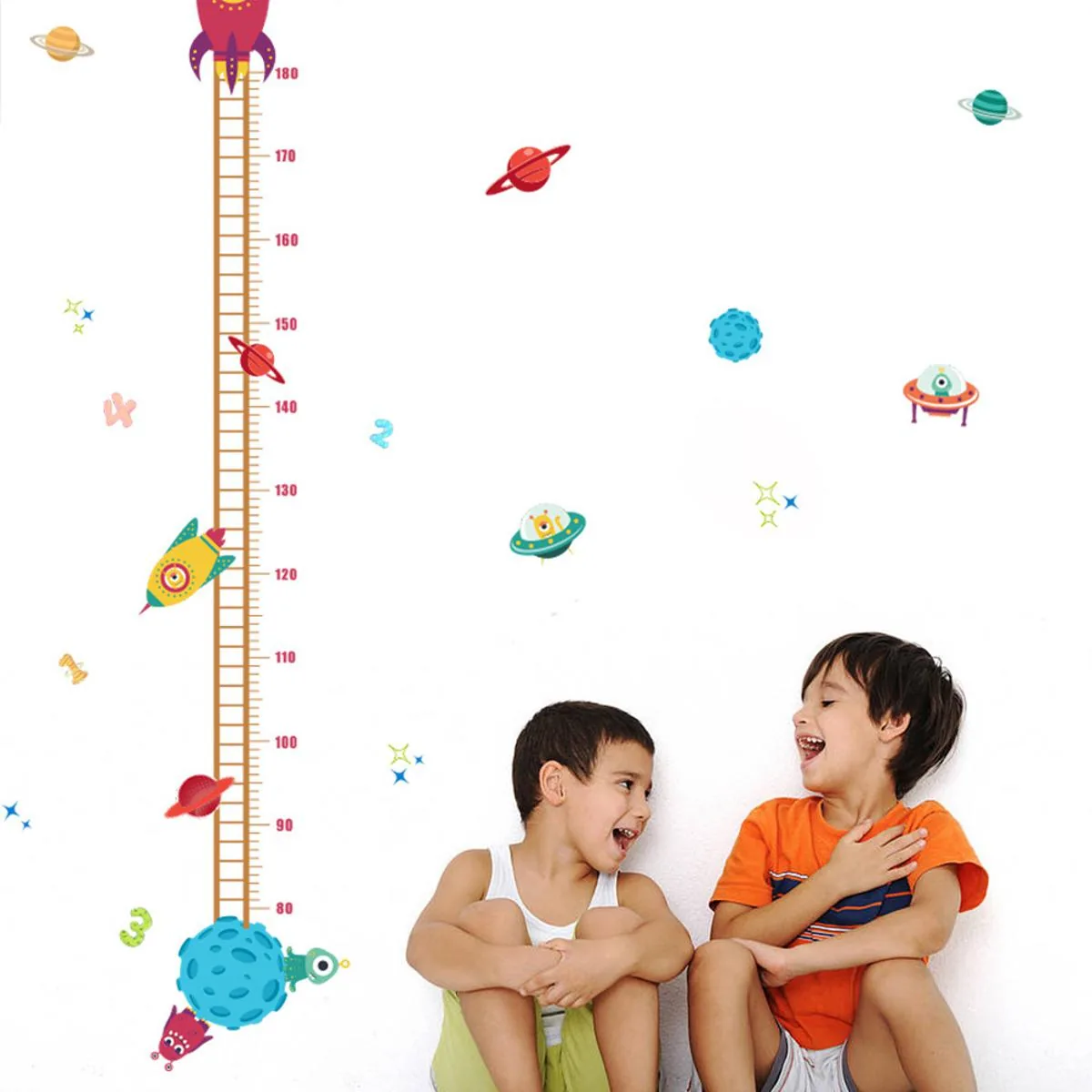 Cartoon Rocket Height Measure Wall Sticker - Image 4