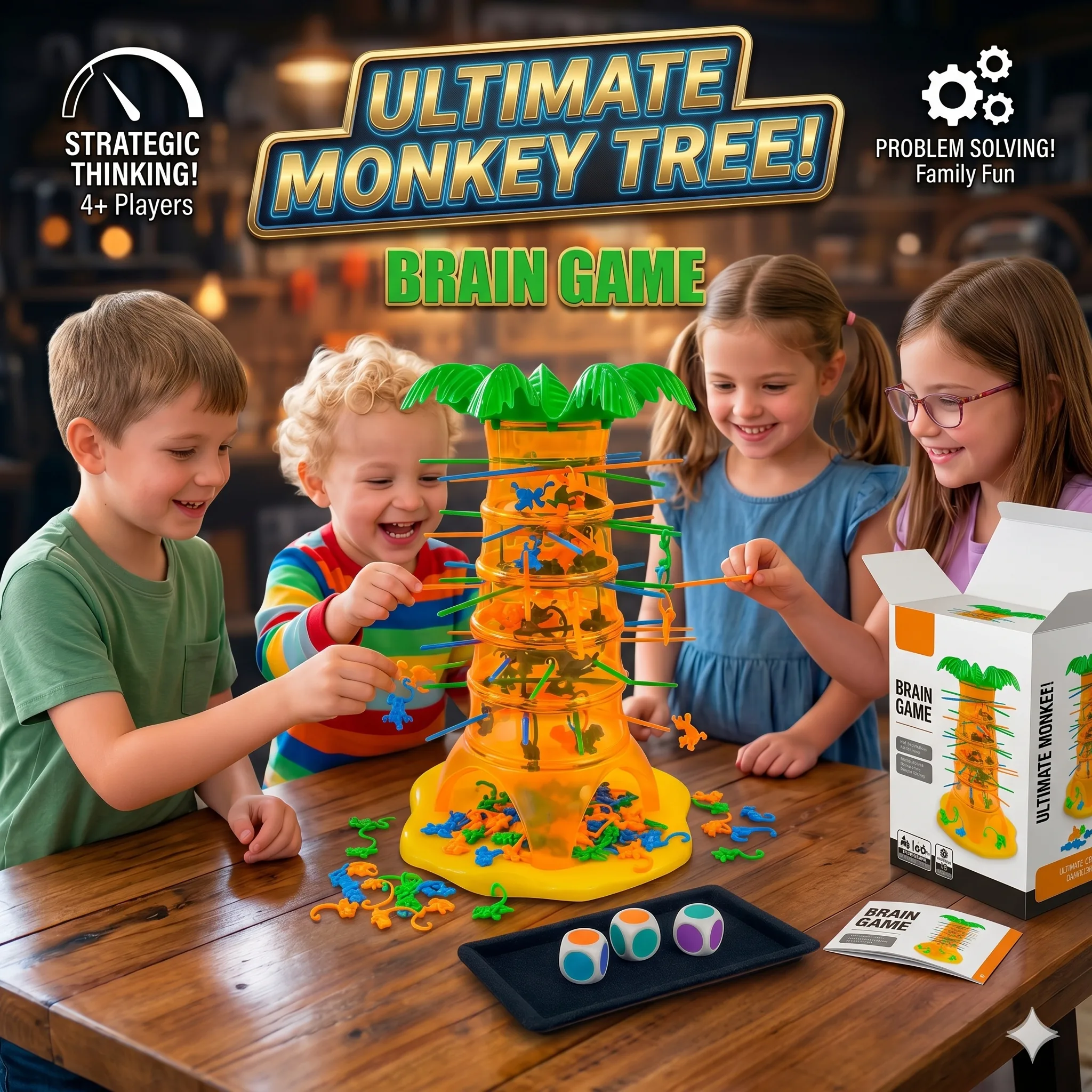 Mini Crazy Flipping Monkey Climbing Tower Game - Image 2