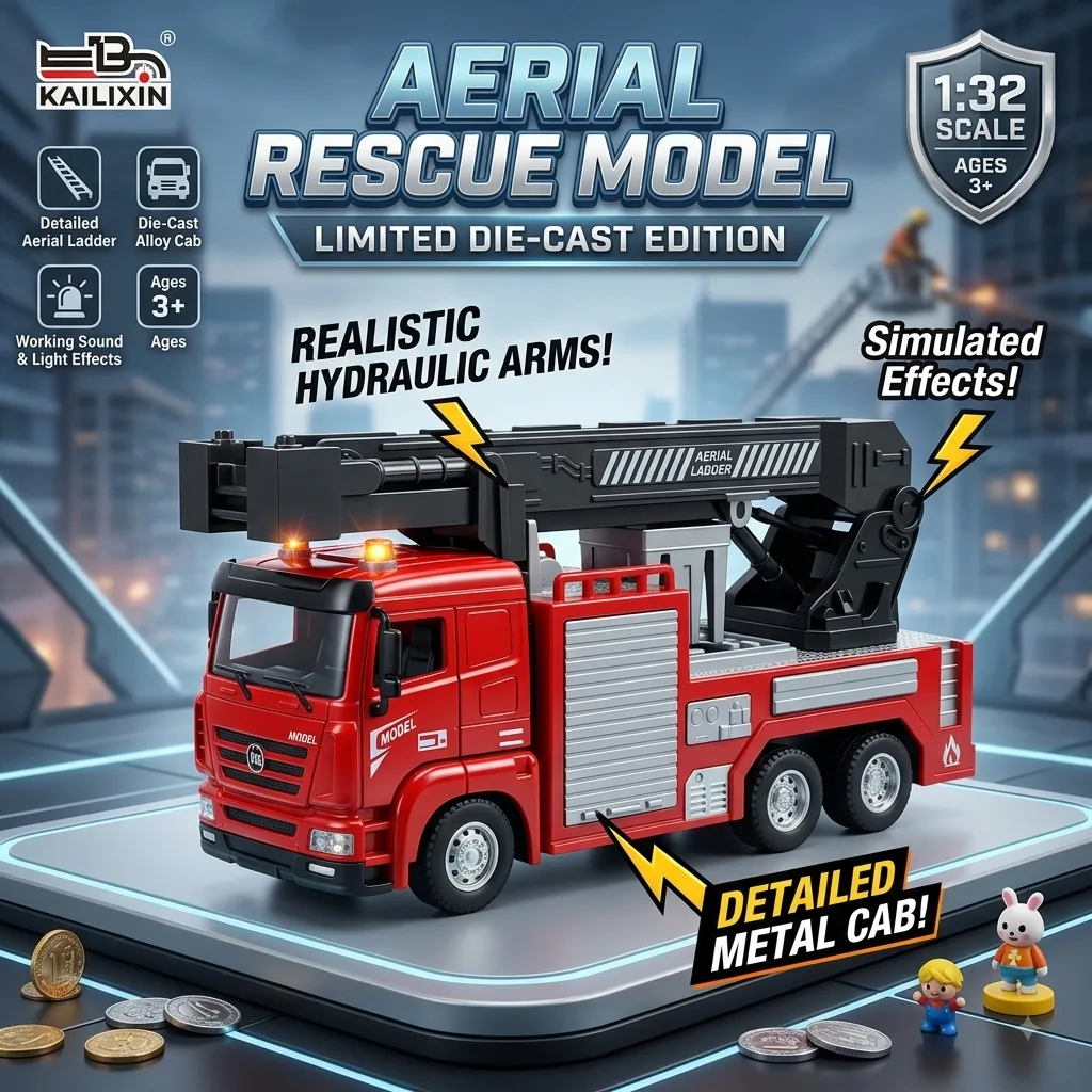 Die-Cast Aerial Ladder Fire Model Truck