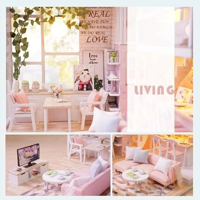 DIY Dollhouse Kit with Furniture and Music Movement - Image 2