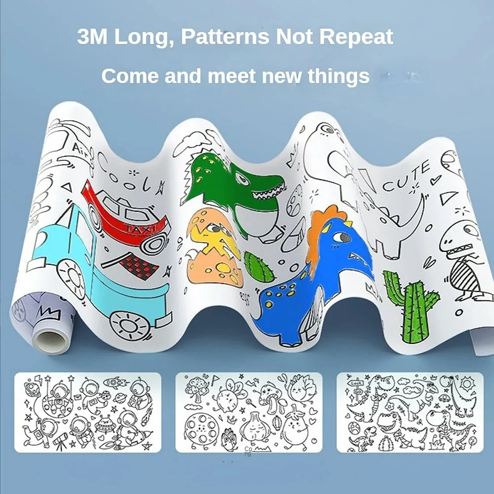 DIY Scrolling Drawing Roll Graffiti Coloring Paper - Image 5