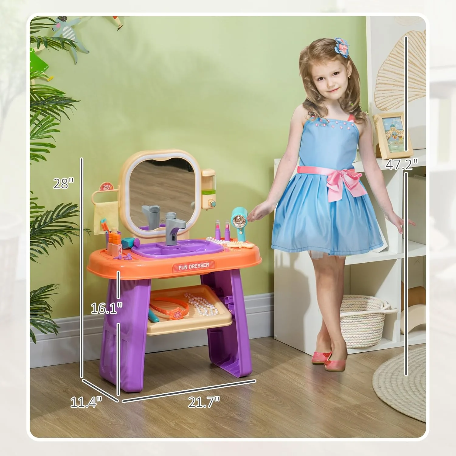 Dressing Table With Mirror Light And Music - Image 7