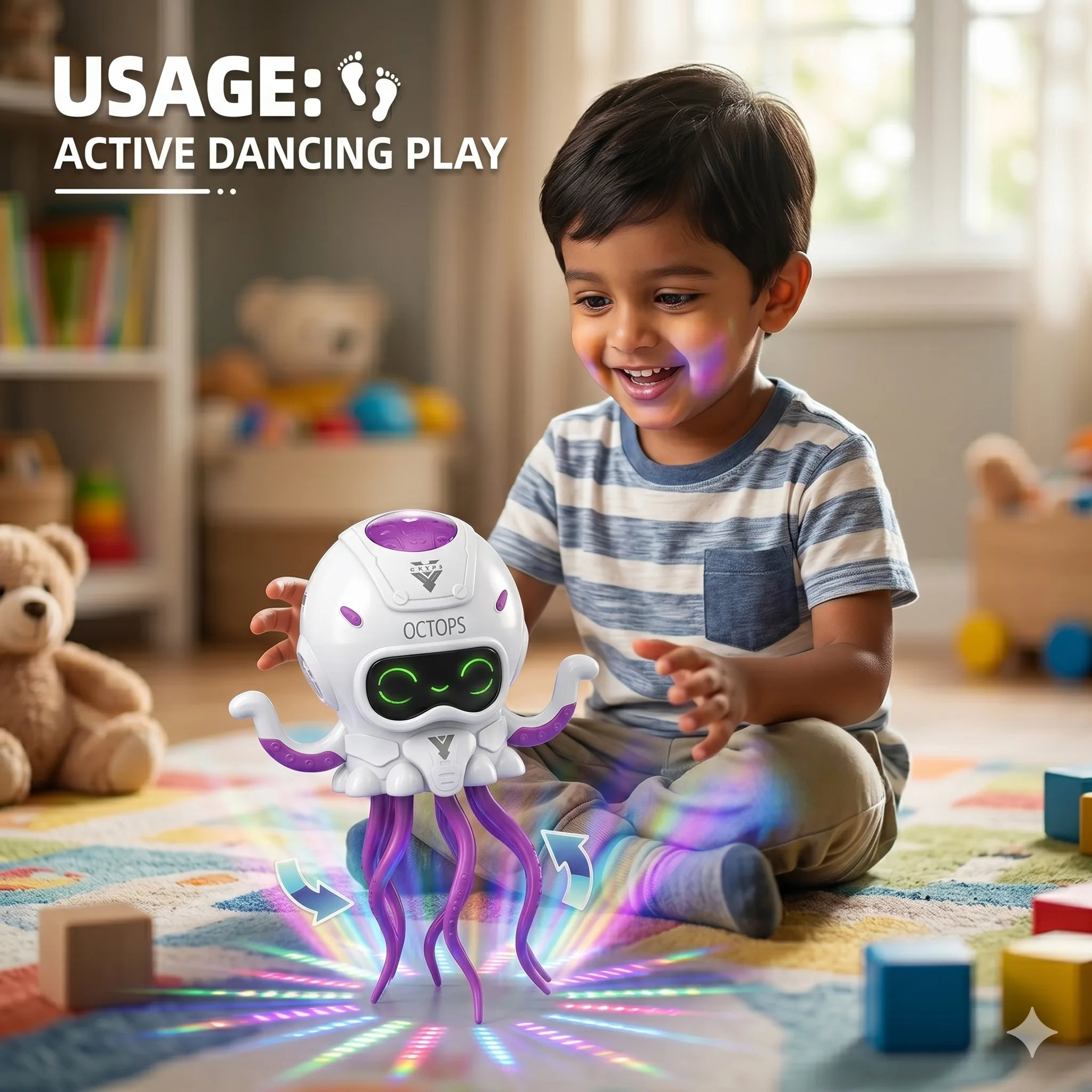 Dynamic Mechanical Dancing Octopus Toys With Light And Sound - Image 2