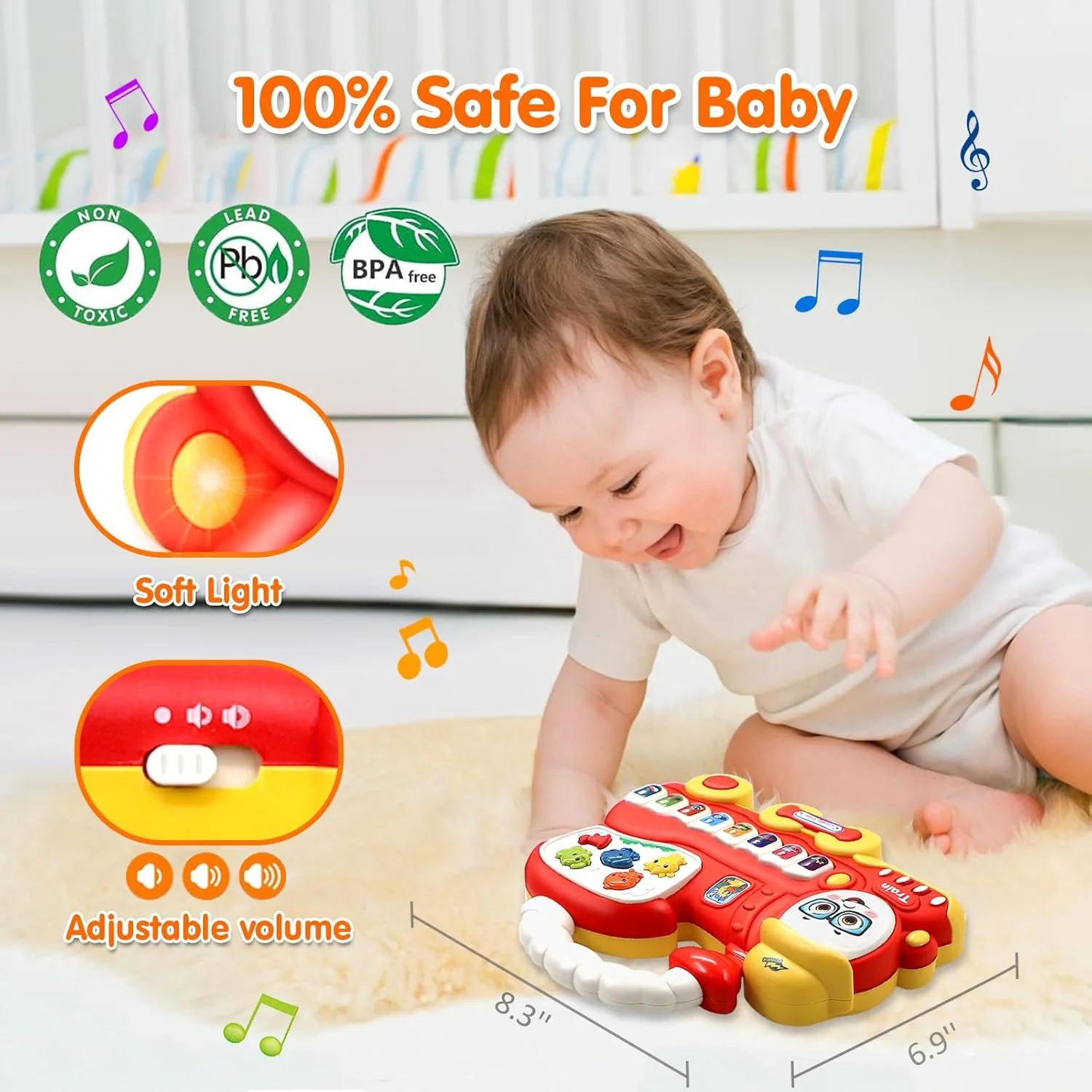 Early Learning Red Train Musical Piano Keyboard - Image 4